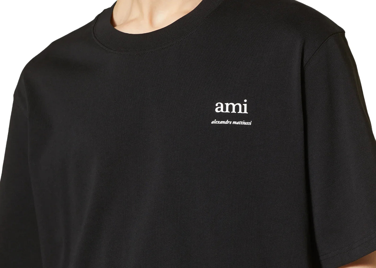 Ami Paris Logo Embroidered T-Shirt Black - Sneaker Türkiye