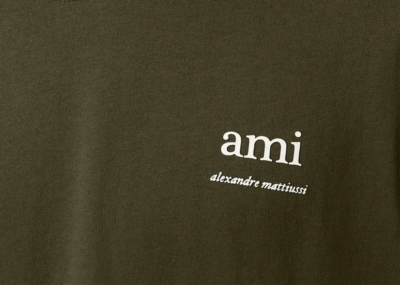 Ami Paris Logo Embroidered T-Shirt Green - Sneaker Türkiye