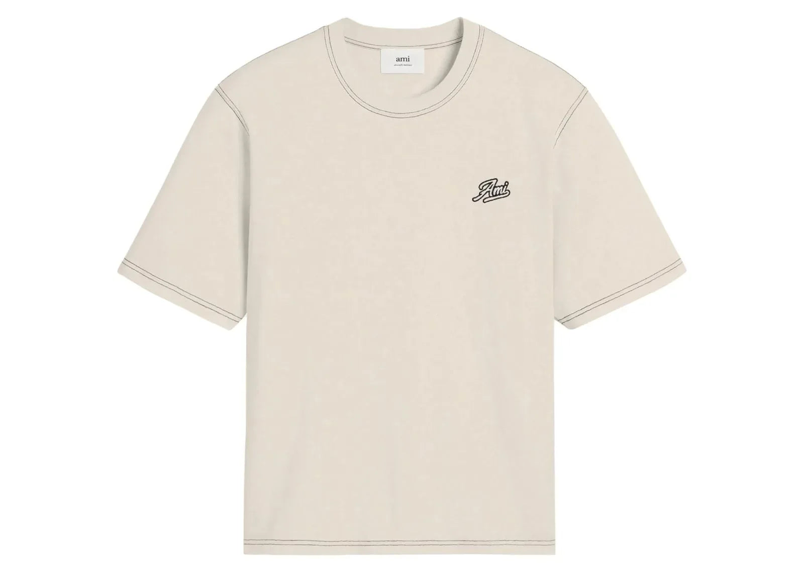 Ami Paris Printed T-Shirt Cream White - Sneaker Türkiye