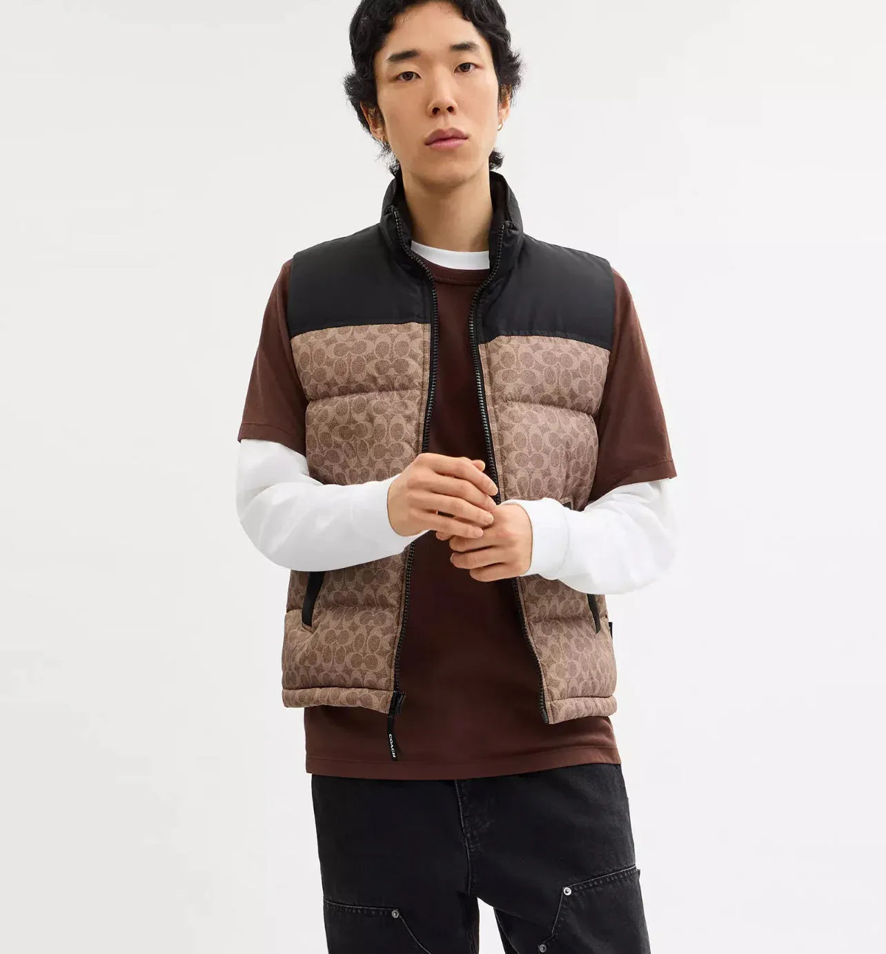 Coach Signature Down Vest In Recycled – Tan Signature - Sneaker Türkiye