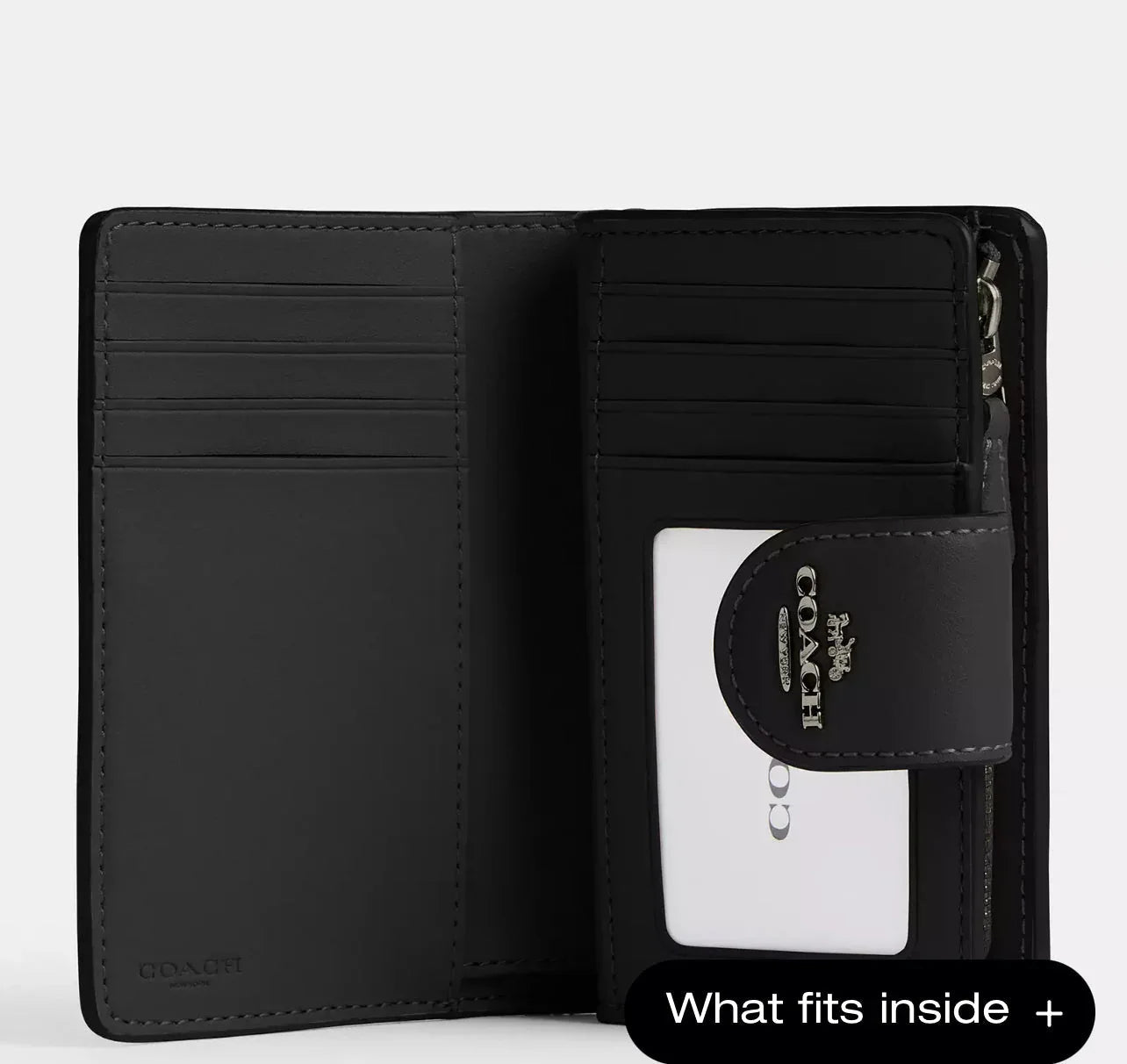 Coach Medium Corner Zip Wallet In Signature – Gunmetal/Charcoal/Black - Sneaker Türkiye