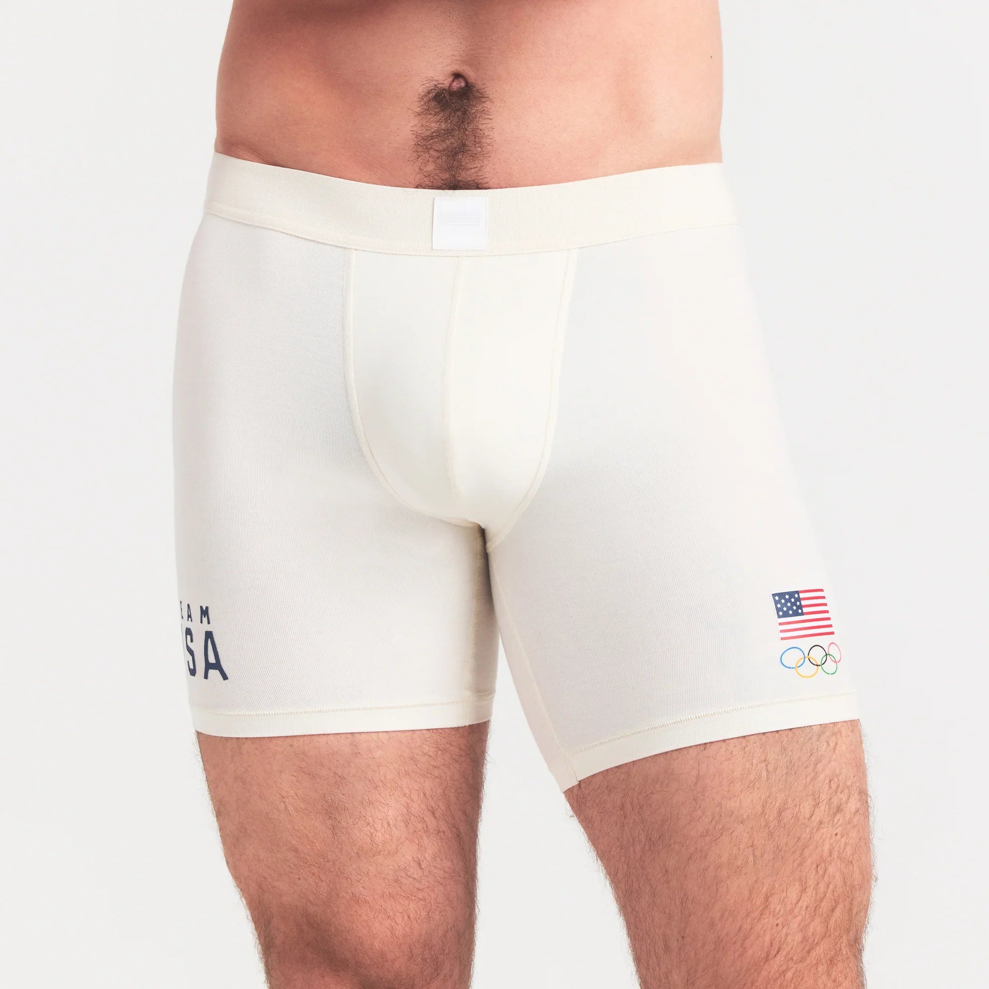 SKIMS FOR TEAM USA SKIMS COTTON MENS OLYMPIC 5″ BOXER BRIEF | ECRU - Sneaker Türkiye