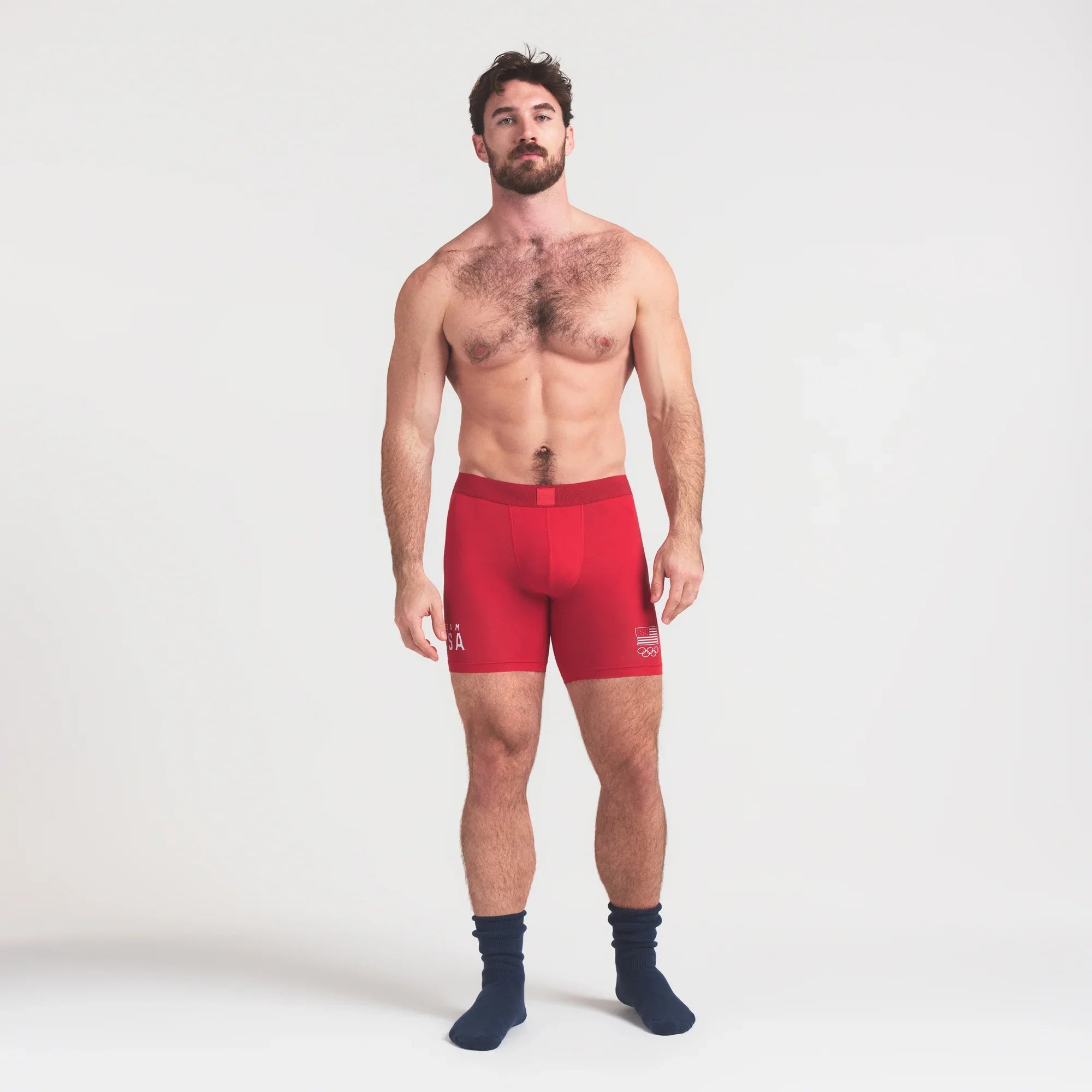SKIMS FOR TEAM USA SKIMS COTTON MENS OLYMPIC 5″ BOXER BRIEF | RED - Sneaker Türkiye