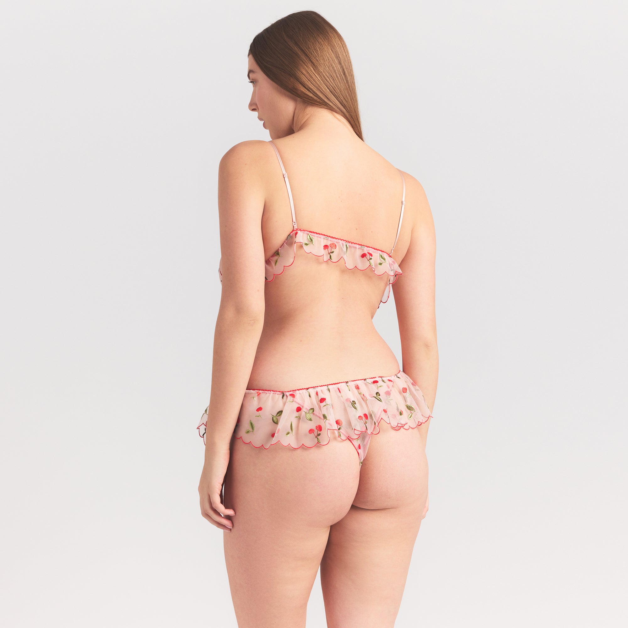 SKIMS EMBROIDERED TULLE SKIRT BIKINI | PRIMROSE CHERRY TULLE - Sneaker Türkiye