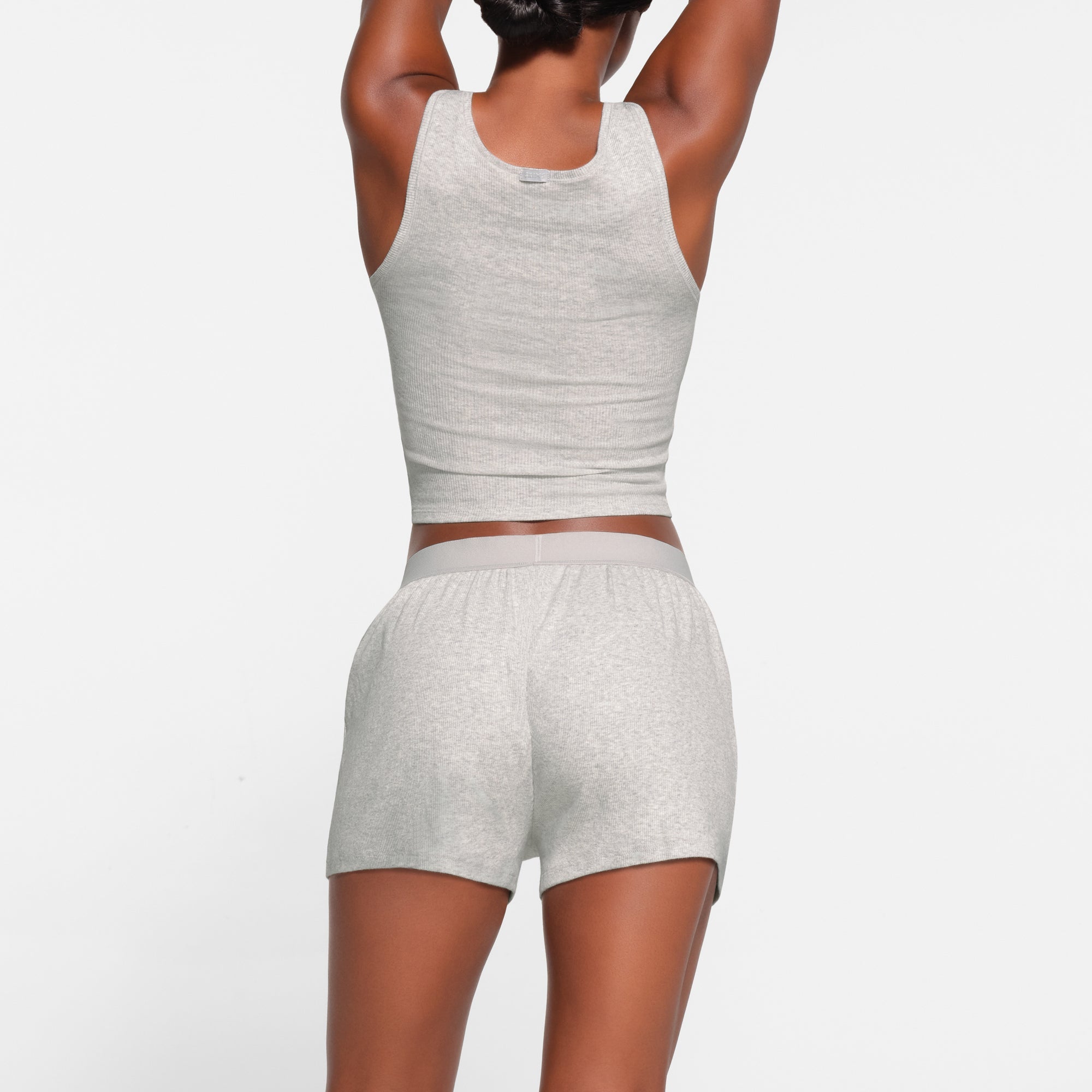 SKIMS COTTON RIB LOOSE BOXER | LIGHT HEATHER GREY - Sneaker Türkiye