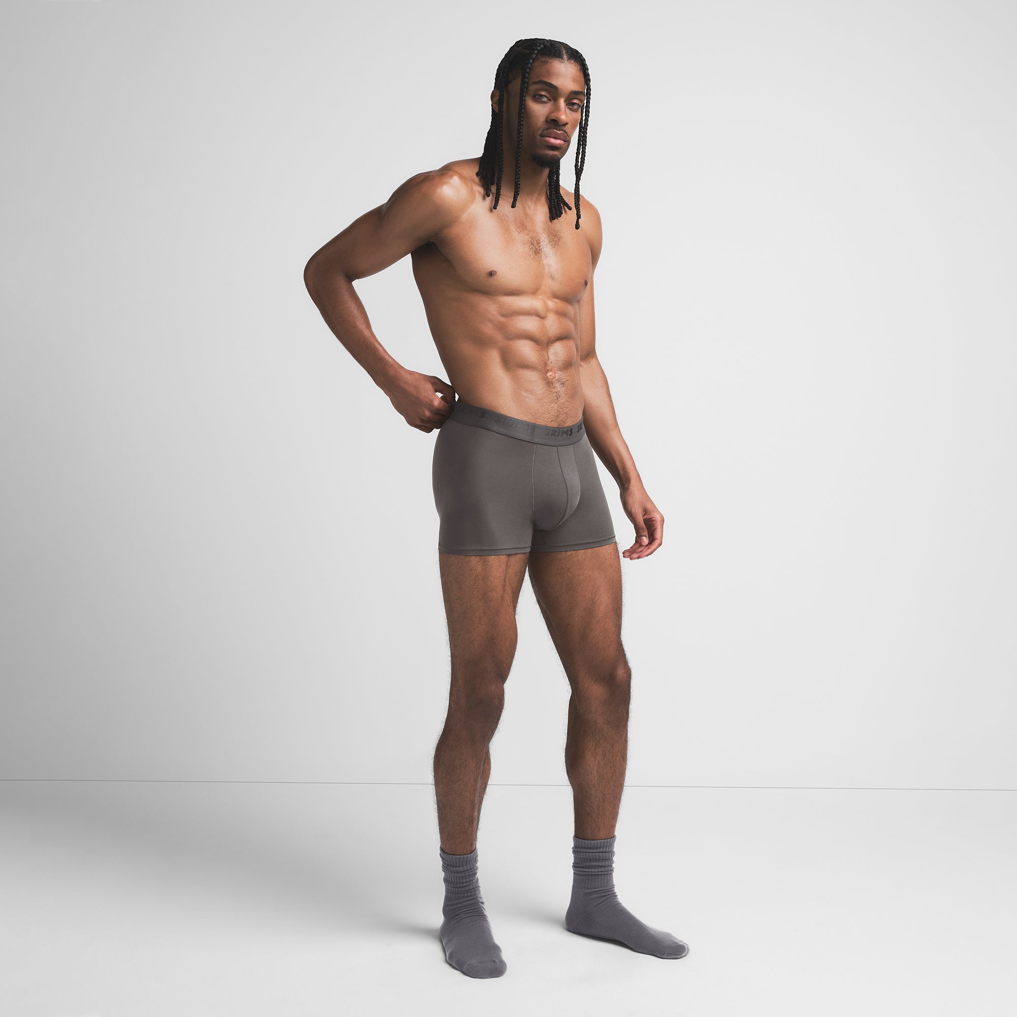 SKIMS STRETCH MENS 3″ BOXER BRIEF | GUNMETAL - Sneaker Türkiye