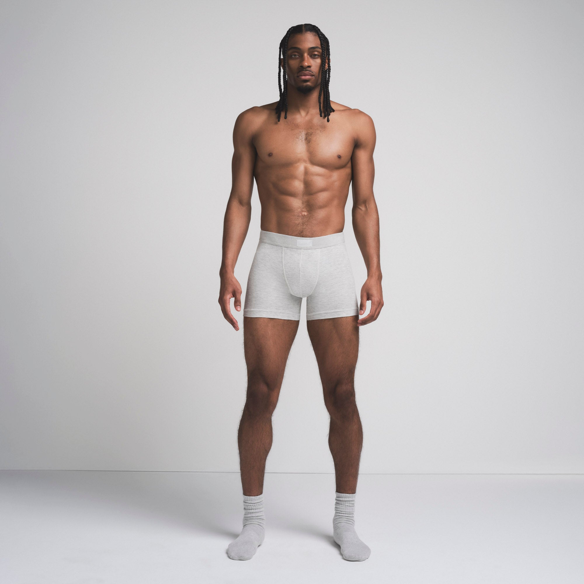 SKIMS COTTON MENS 3″ BOXER BRIEF | LIGHT HEATHER GREY - Sneaker Türkiye