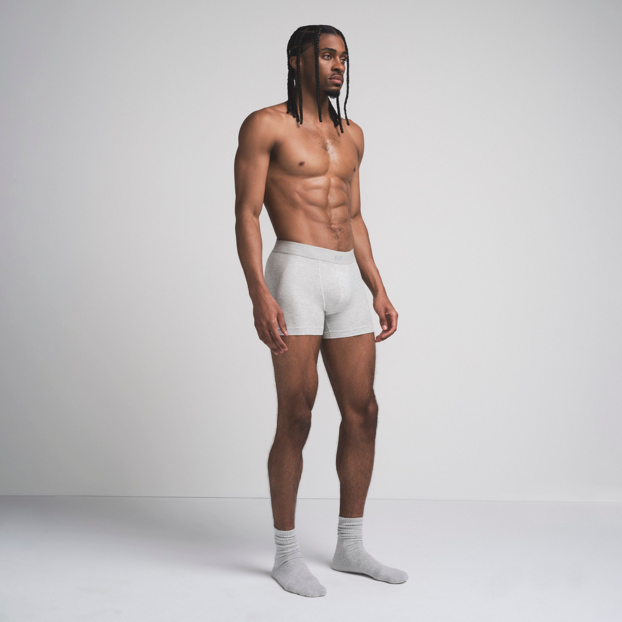 SKIMS COTTON MENS 3″ BOXER BRIEF | LIGHT HEATHER GREY - Sneaker Türkiye