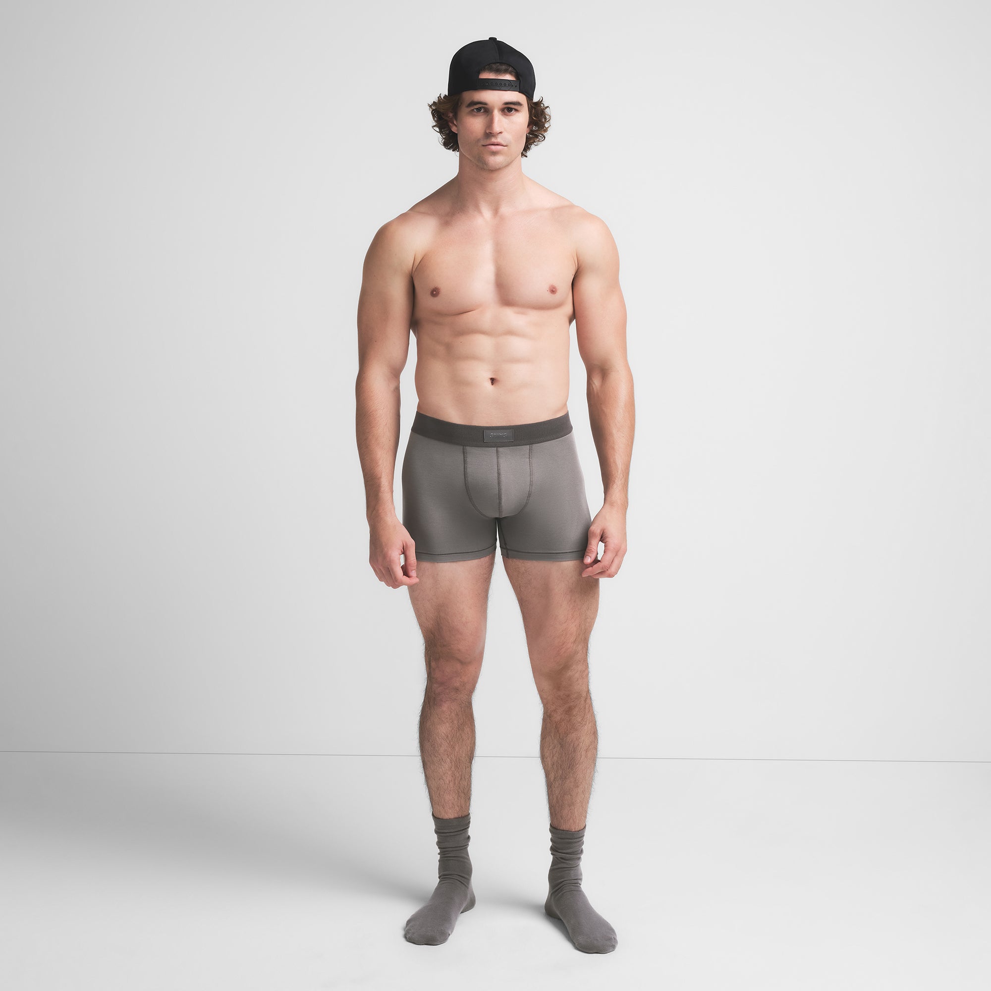 SKIMS COTTON MENS 3″ BOXER BRIEF | WASHED GUNMETAL - Sneaker Türkiye