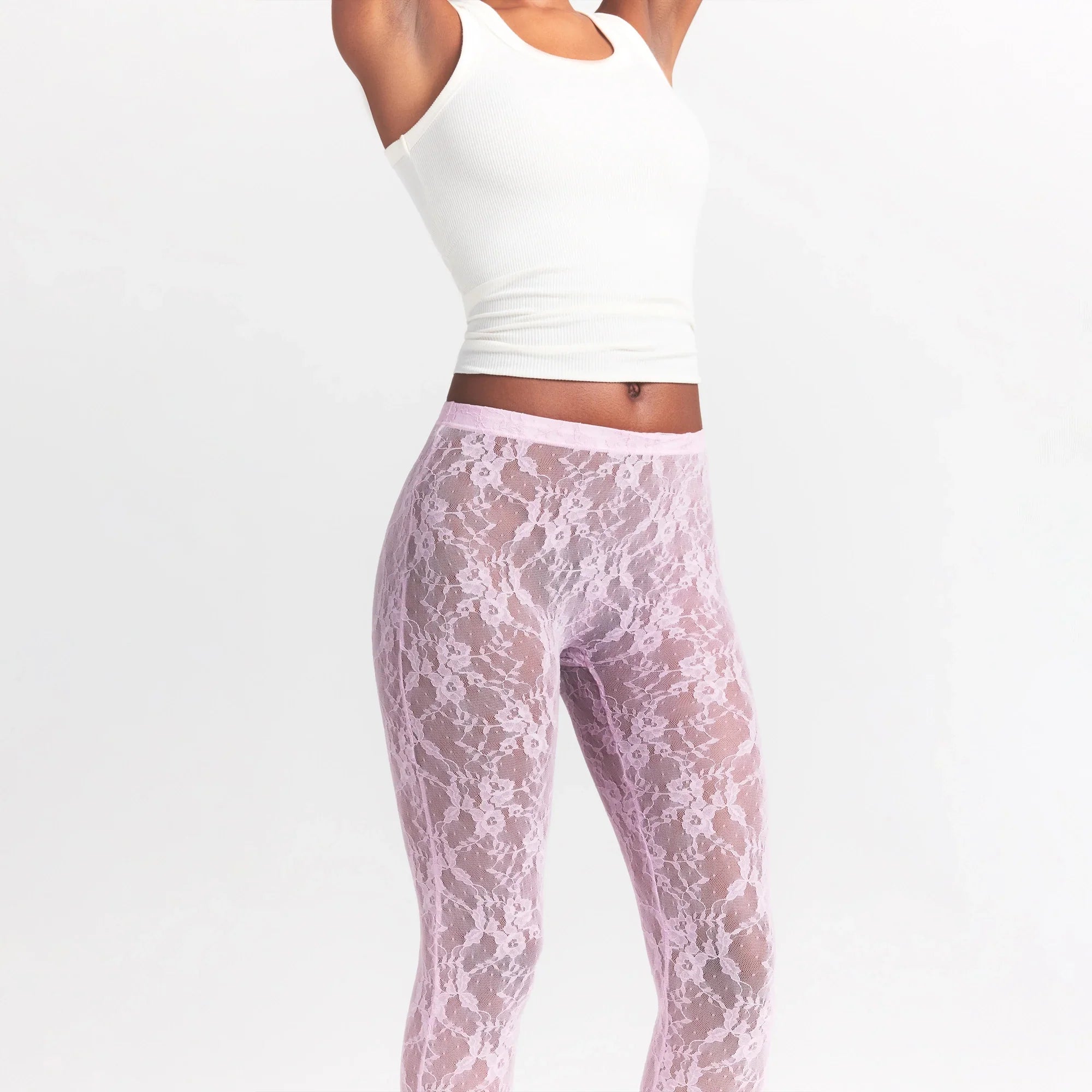 SKIMS STRETCH LACE STIRRUP LEGGING | BABY PINK - Sneaker Türkiye