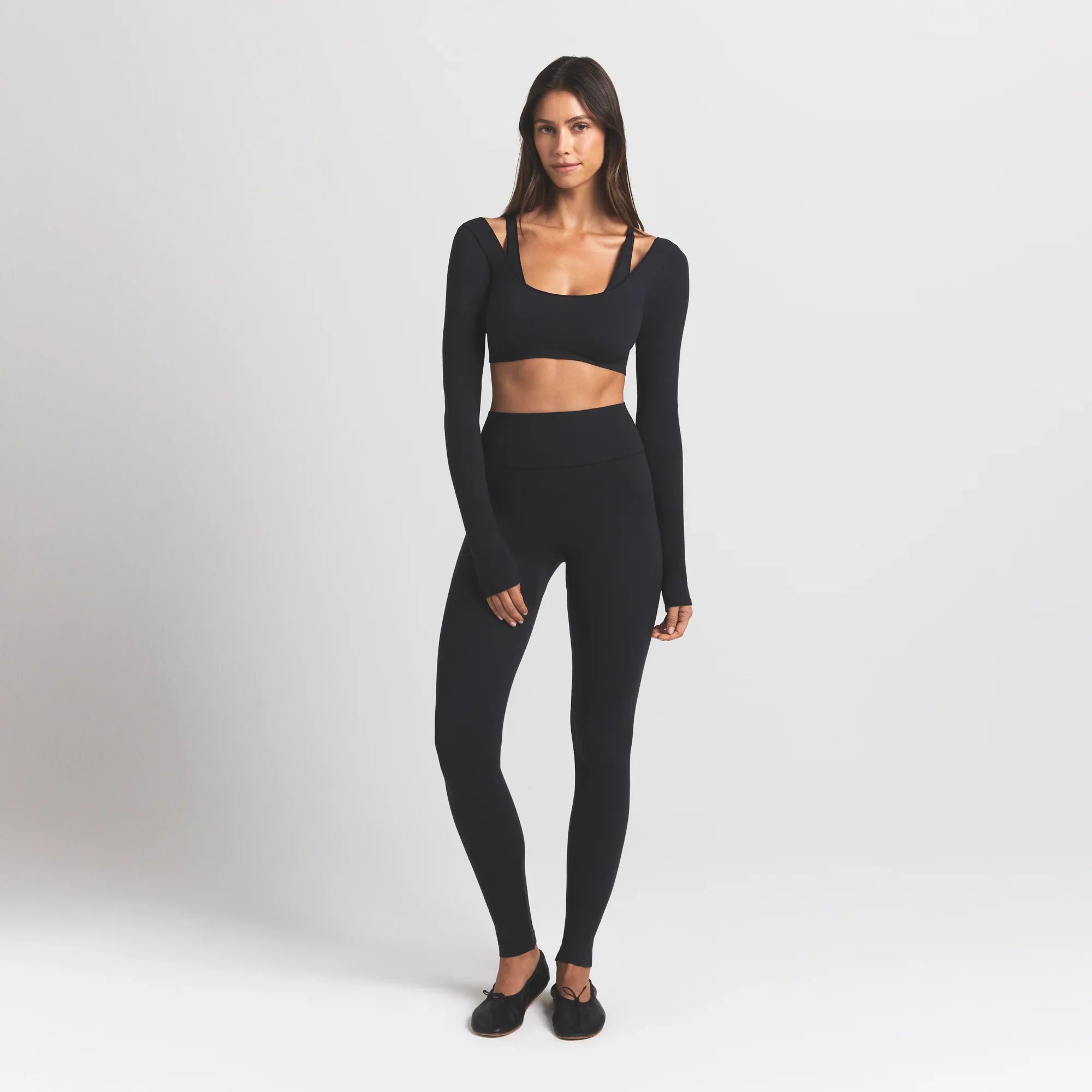 SKIMS WOOL RIB HIGH-WAISTED LEGGING | OBSIDIAN - Sneaker Türkiye