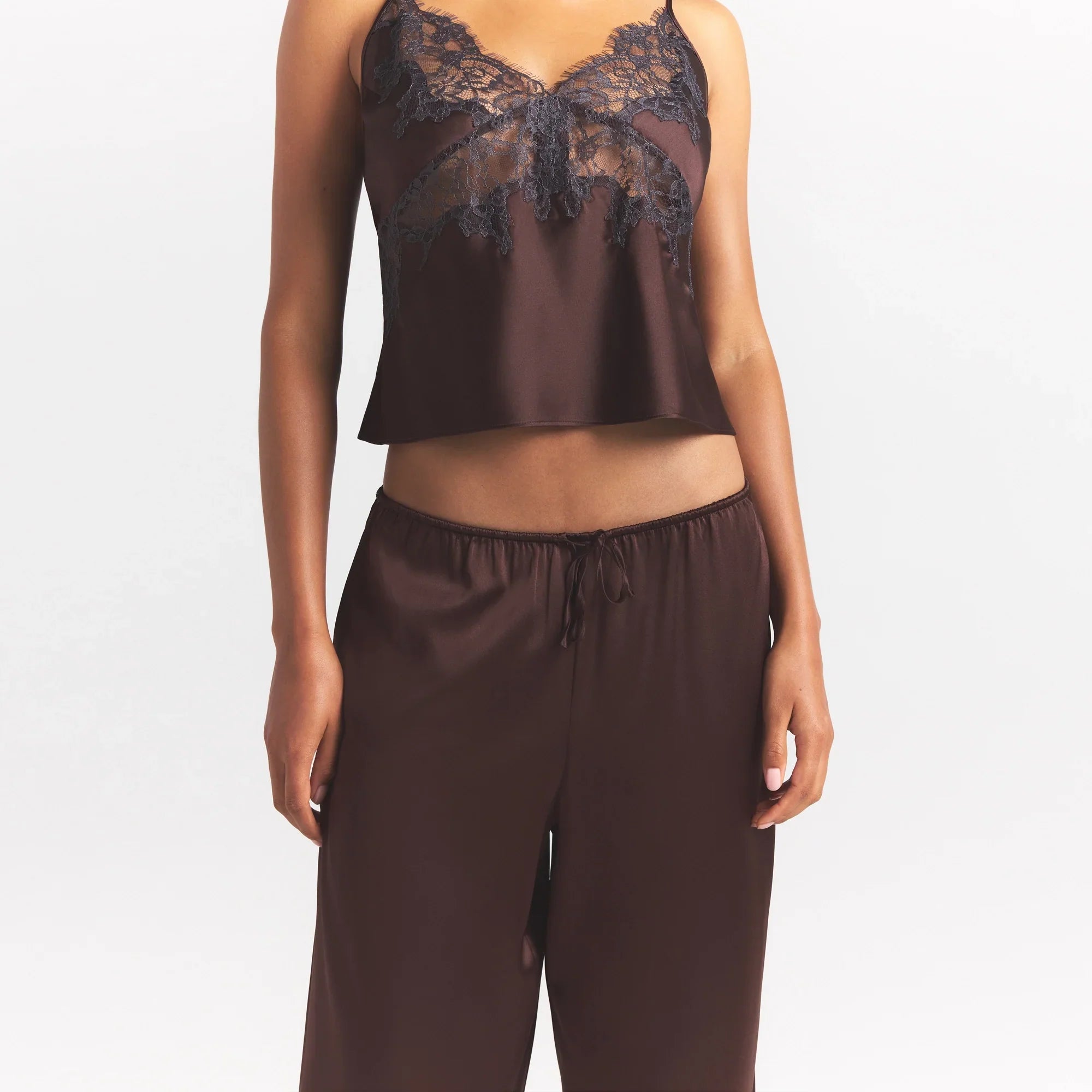 SKIMS SILK LACE STRAIGHT LEG PANT | ESPRESSO CONTRAST - Sneaker Türkiye