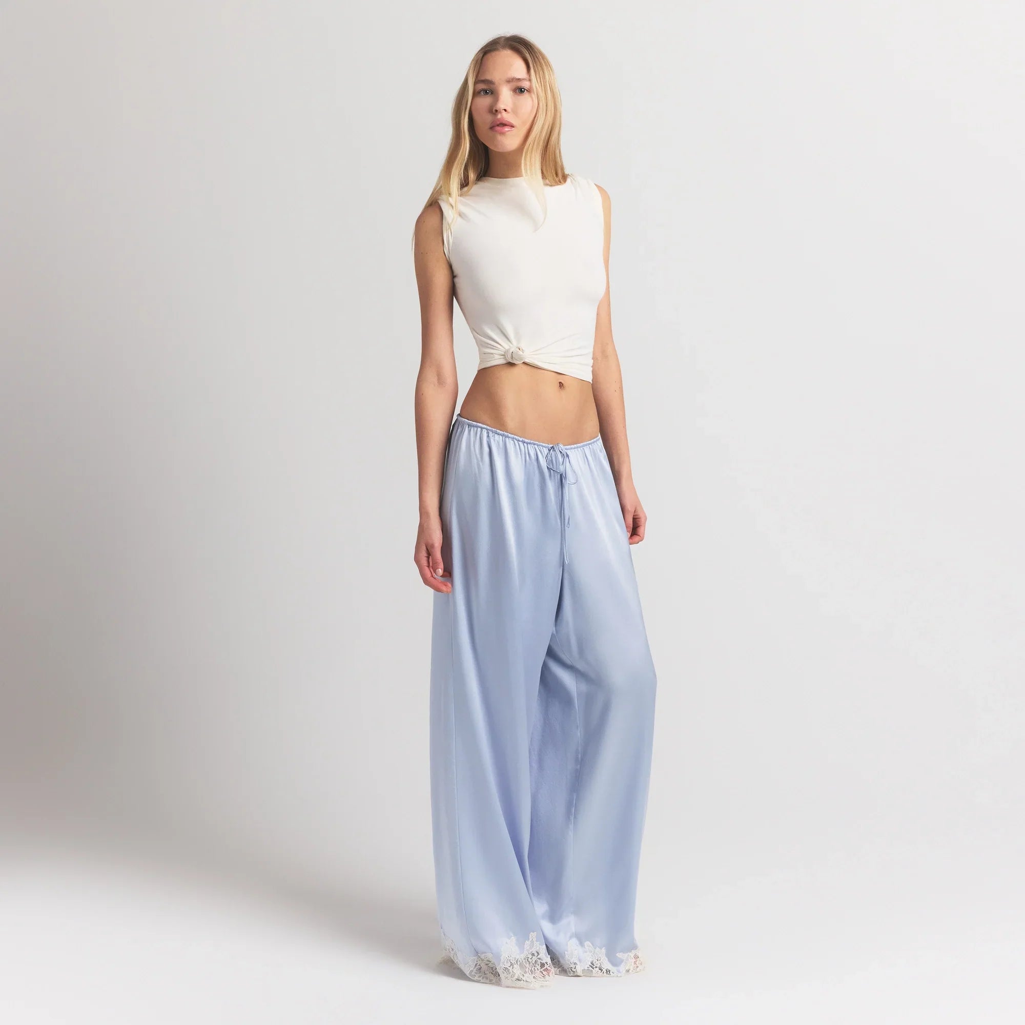 SKIMS SILK LACE STRAIGHT LEG PANT | PERIWINKLE CONTRAST - Sneaker Türkiye