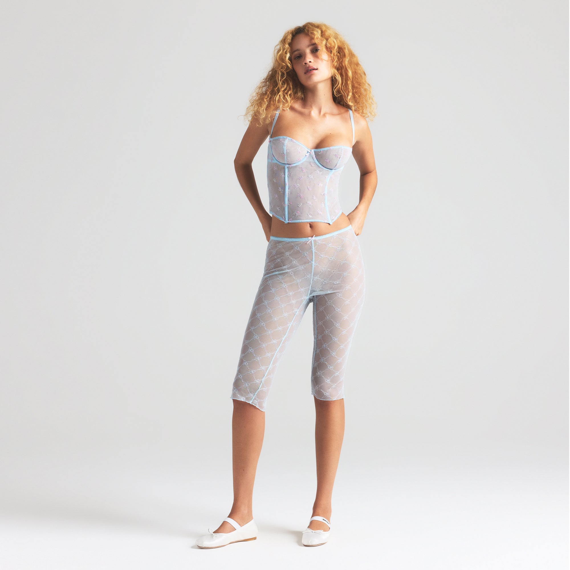 SKIMS SPRING INTIMATES CAPRI | POWDER BLUE BOW TULLE - Sneaker Türkiye
