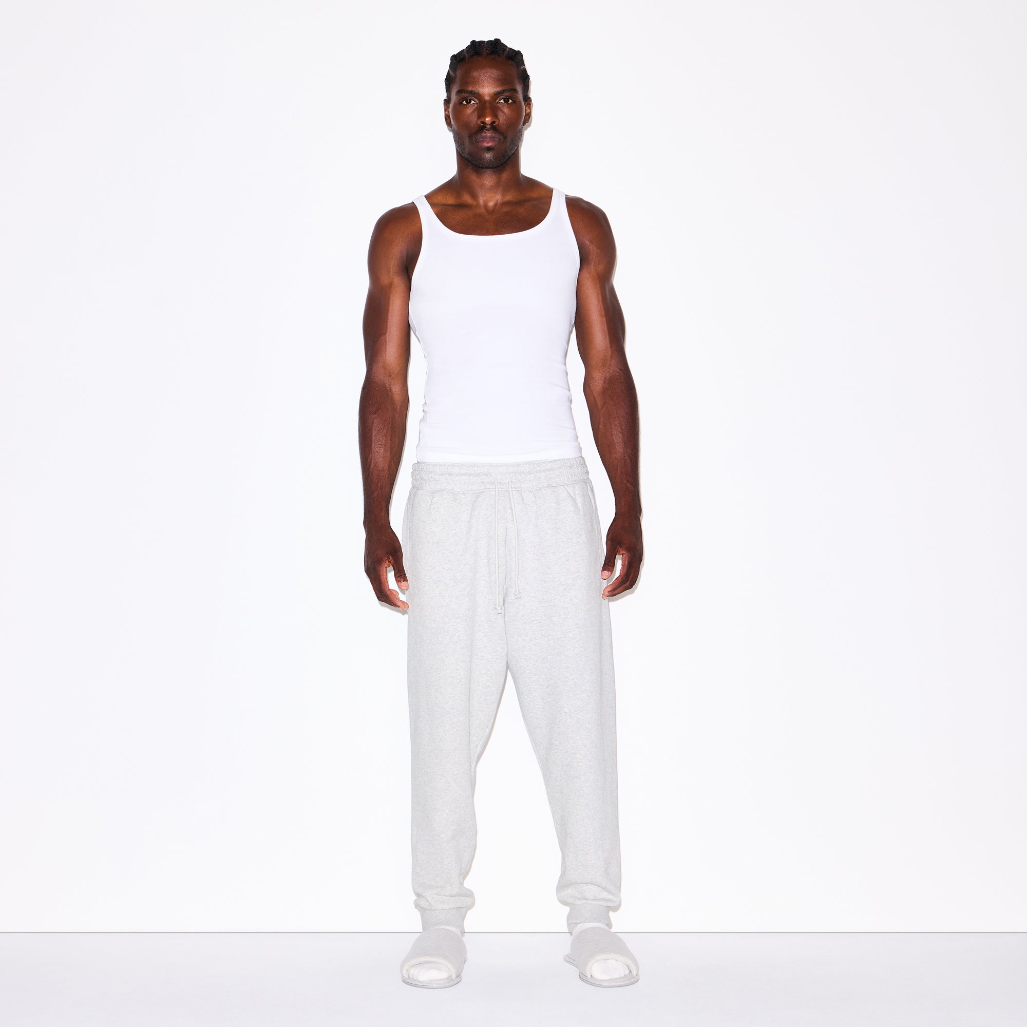 SKIMS FLEECE LOUNGE MENS TAPERED JOGGER | LIGHT HEATHER GREY - Sneaker Türkiye