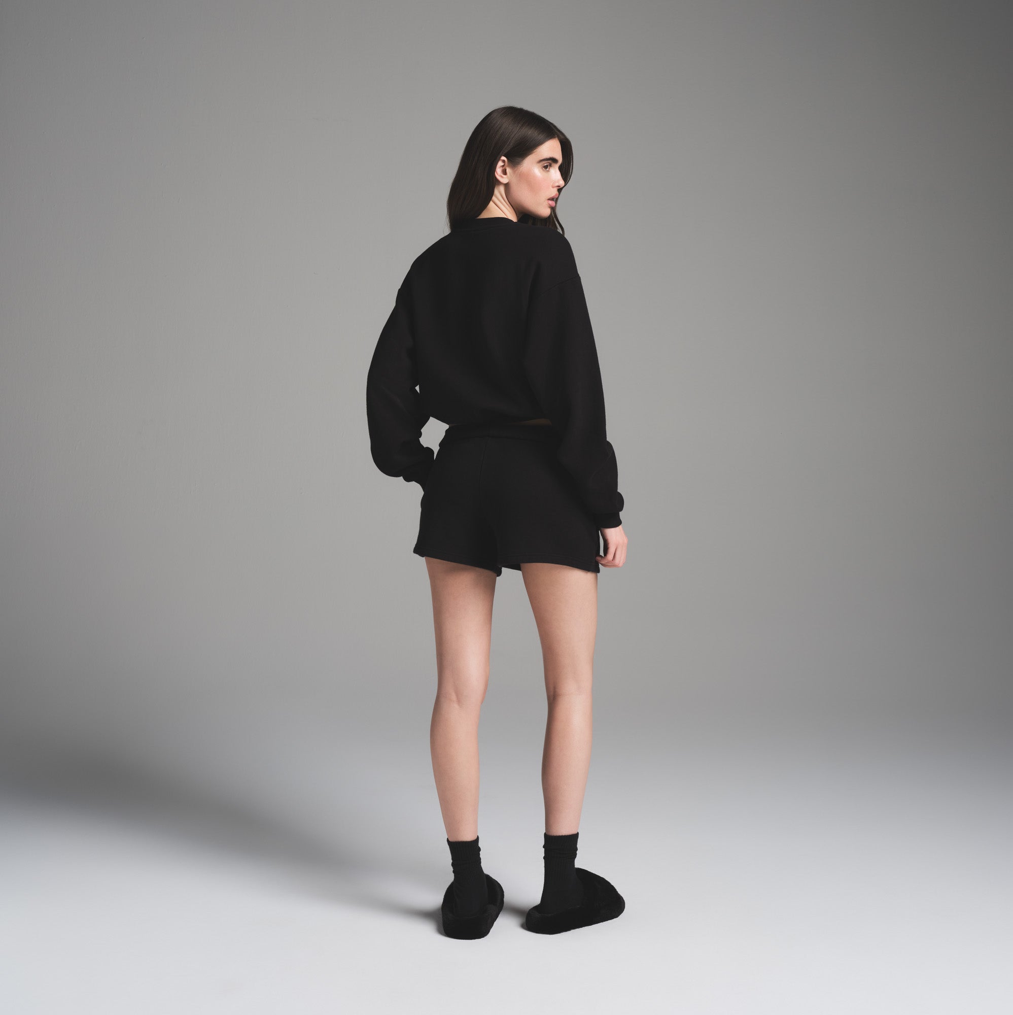 SKIMS COTTON FLEECE SHORT | ONYX - Sneaker Türkiye