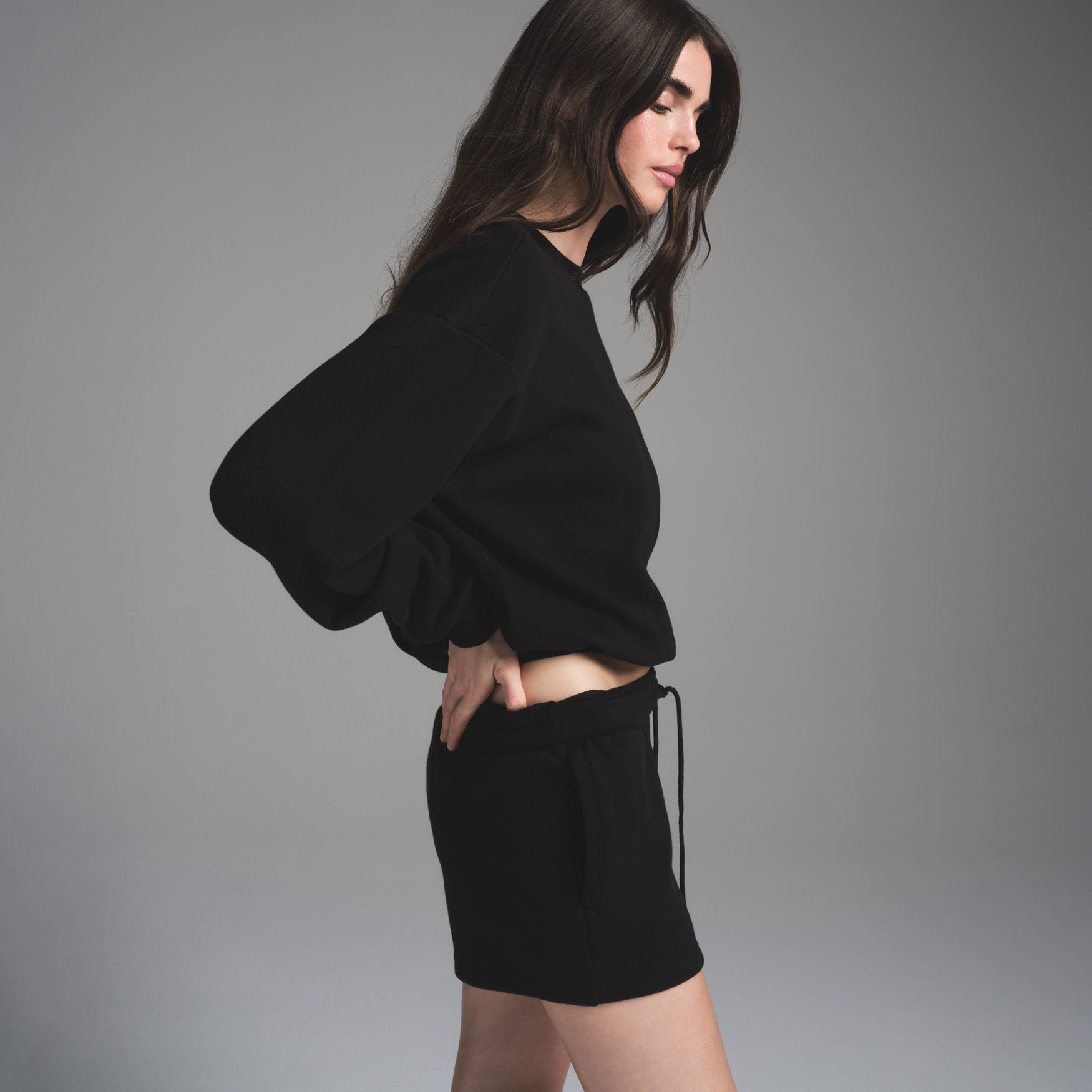 SKIMS COTTON FLEECE SHORT | ONYX - Sneaker Türkiye