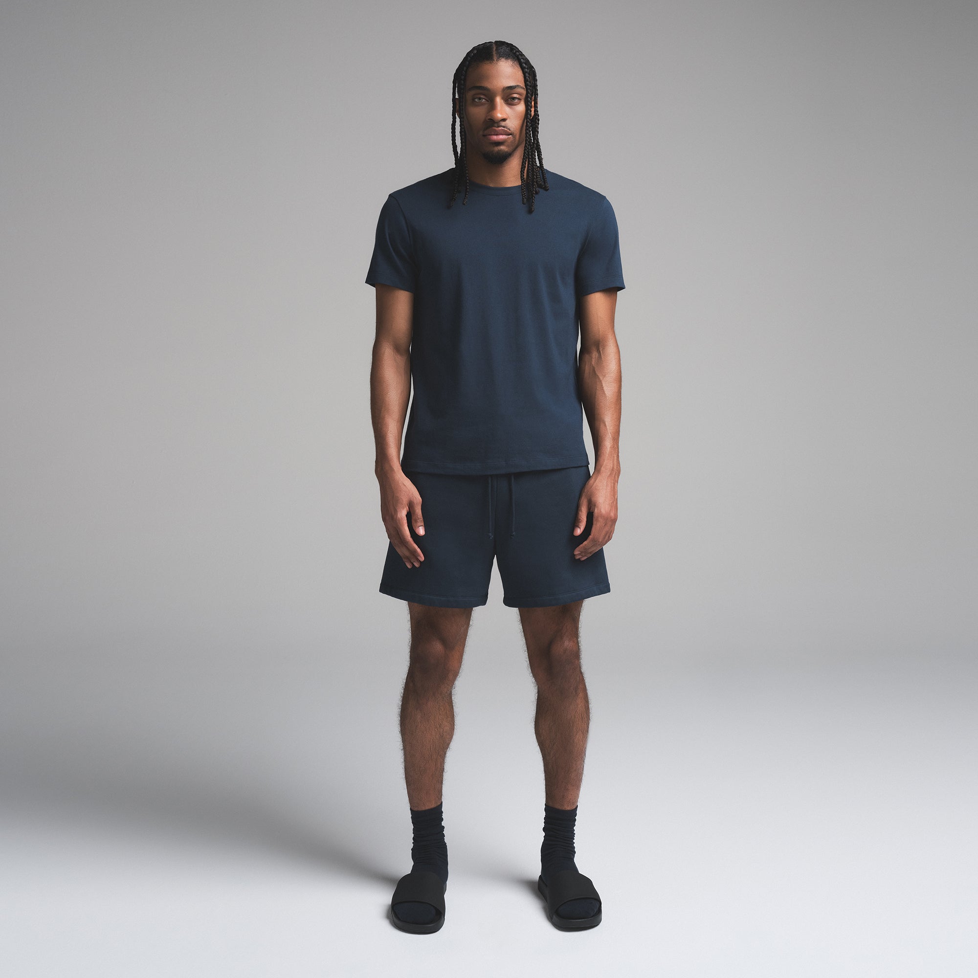 SKIMS FLEECE LOUNGE MENS RELAXED SHORT | NAVY - Sneaker Türkiye