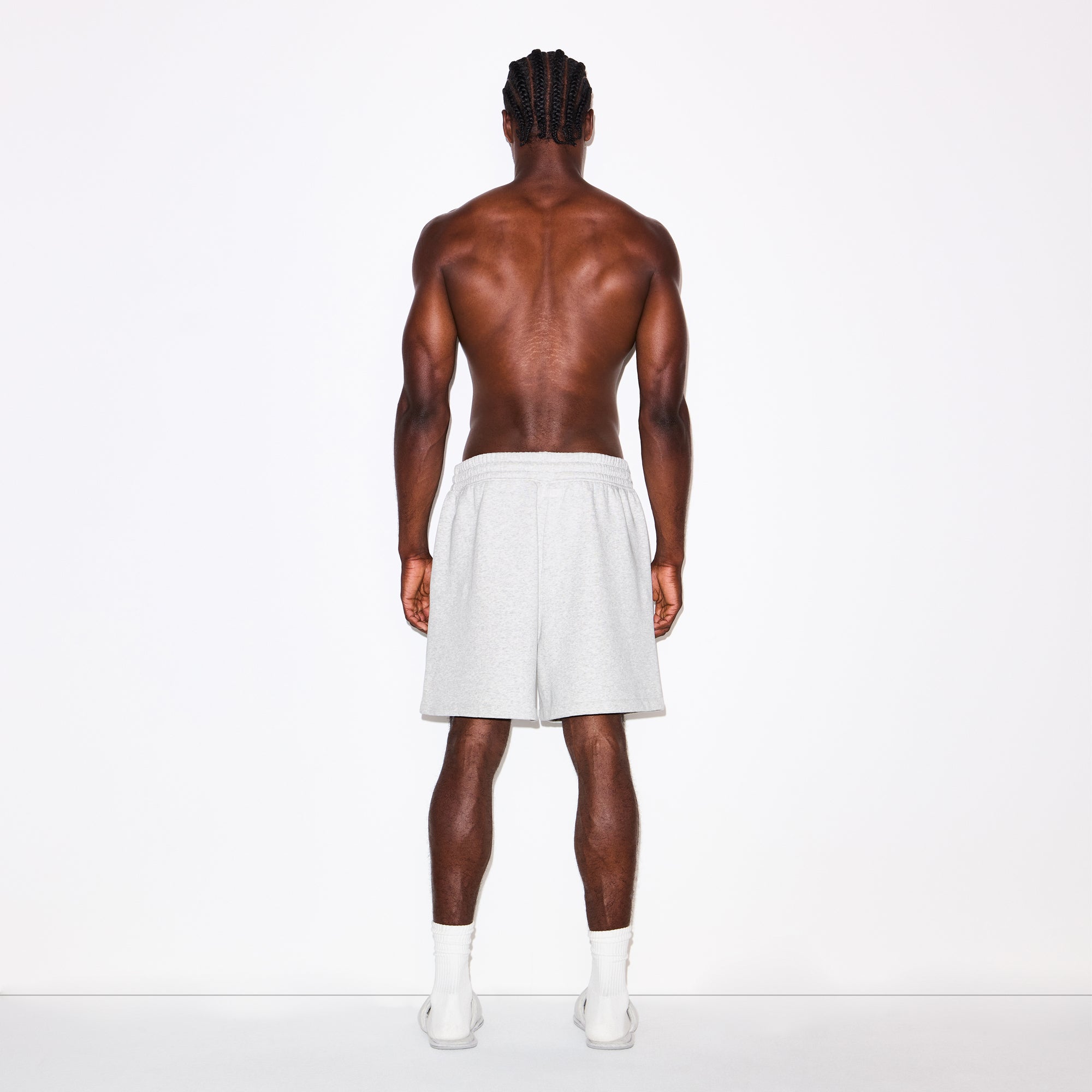 SKIMS FLEECE LOUNGE MENS RELAXED SHORT | LIGHT HEATHER GREY - Sneaker Türkiye