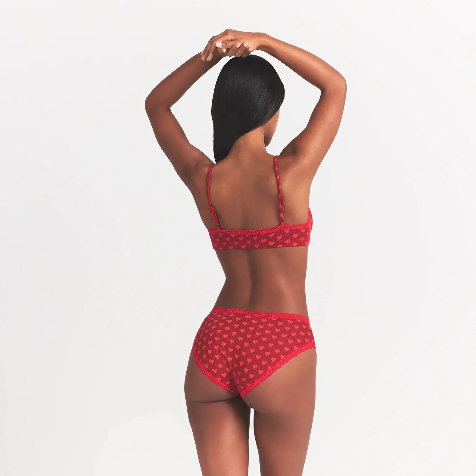SKIMS LIGHTWEIGHT COTTON POINTELLE LACE BRIEF | BRICK HEART HALFDROP - Sneaker Türkiye