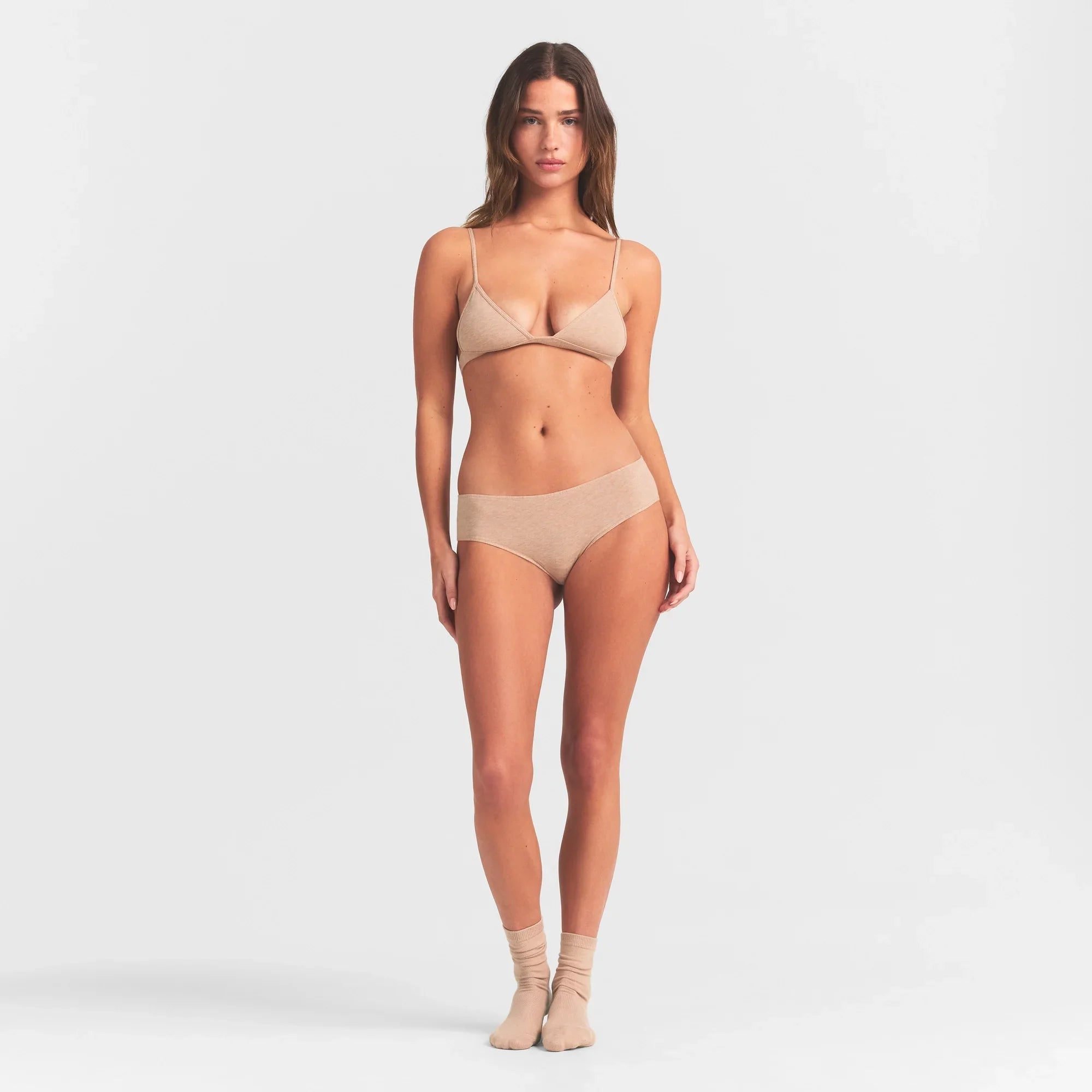 SKIMS EVERYDAY COTTON TRIANGLE BRALETTE | CLAY HEATHER - Sneaker Türkiye