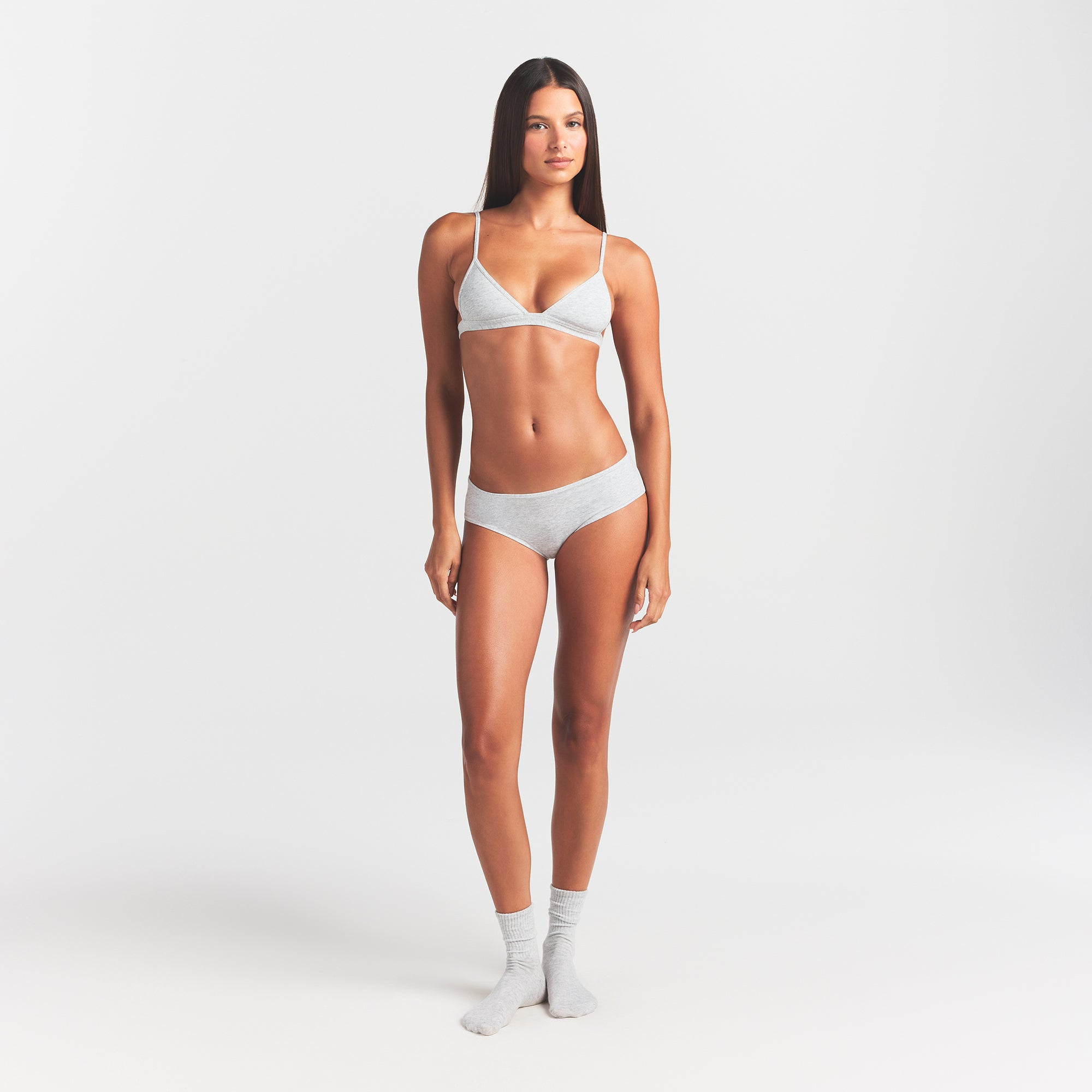 SKIMS EVERYDAY COTTON TRIANGLE BRALETTE | LIGHT HEATHER GREY - Sneaker Türkiye