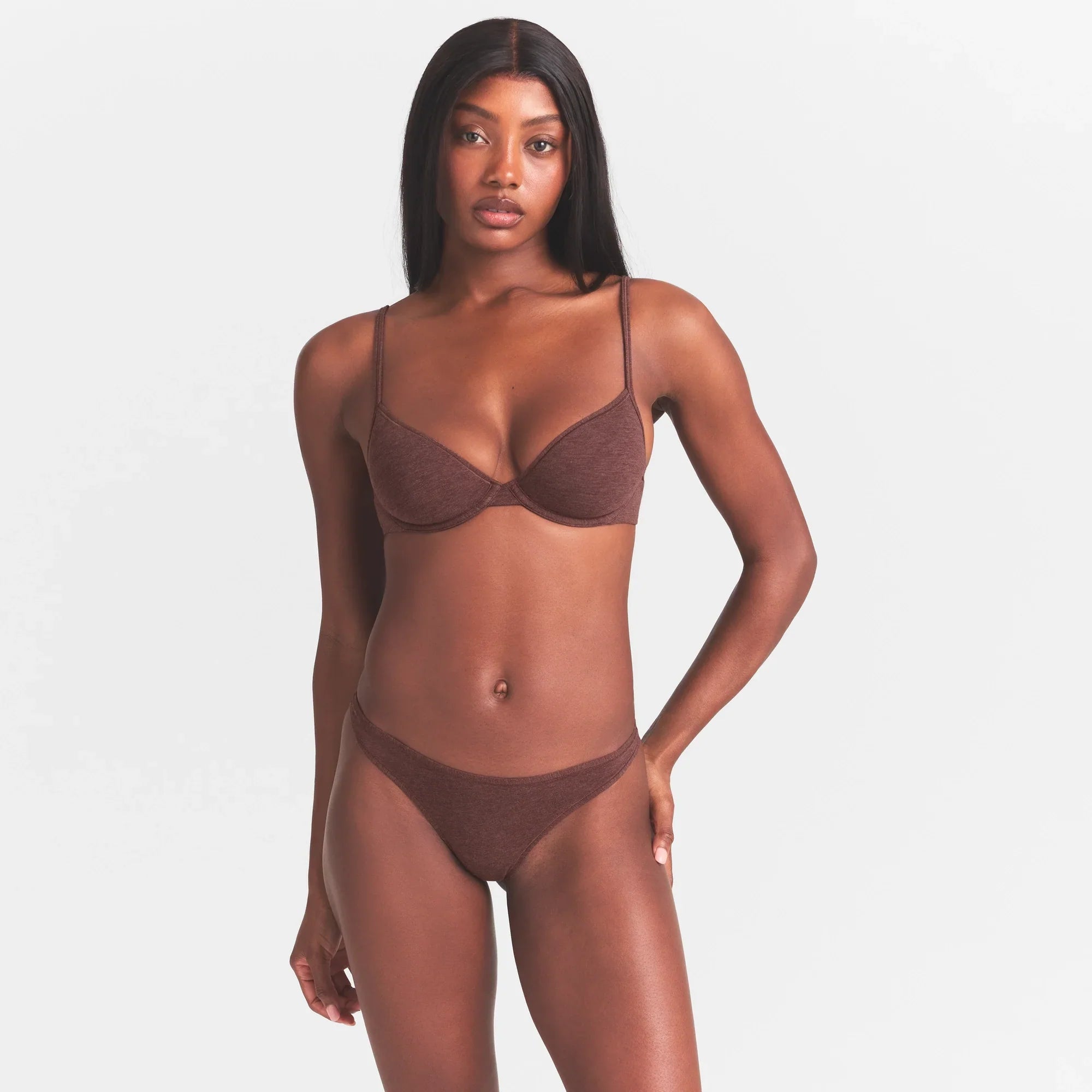 SKIMS EVERYDAY COTTON UNLINED DEMI BRA | COCOA HEATHER - Sneaker Türkiye