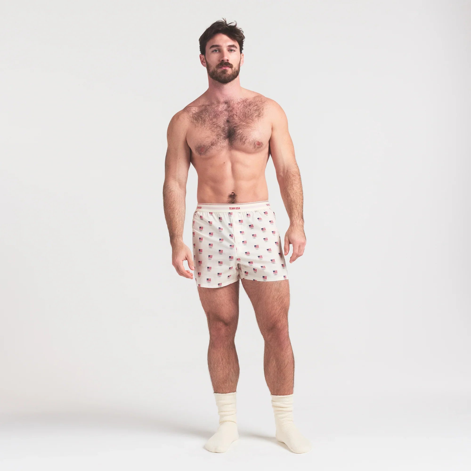 SKIMS FOR TEAM USA COTTON POPLIN MENS OLYMPIC BOXER | ECRU - Sneaker Türkiye