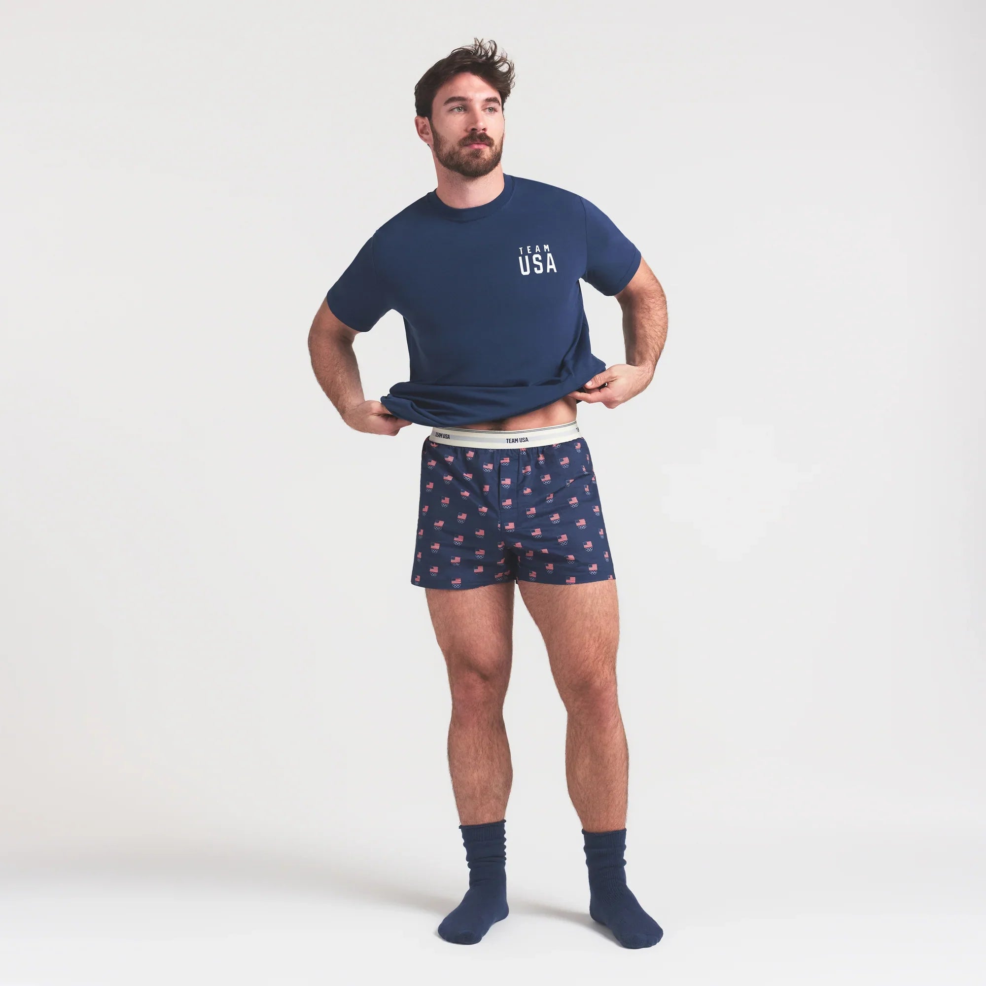 SKIMS FOR TEAM USA COTTON POPLIN MENS OLYMPIC BOXER | NAVY - Sneaker Türkiye