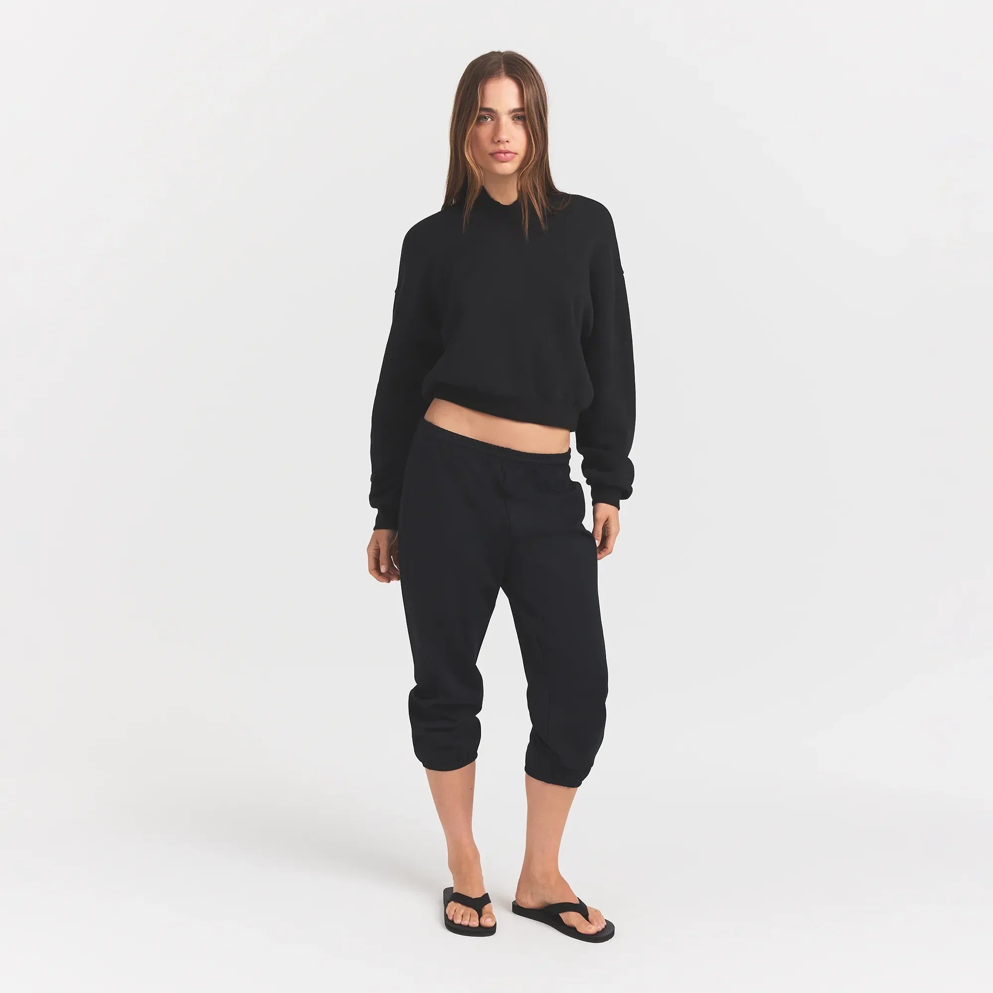 SKIMS HEAVYWEIGHT CREPE CROPPED JOGGER | OBSIDIAN - Sneaker Türkiye