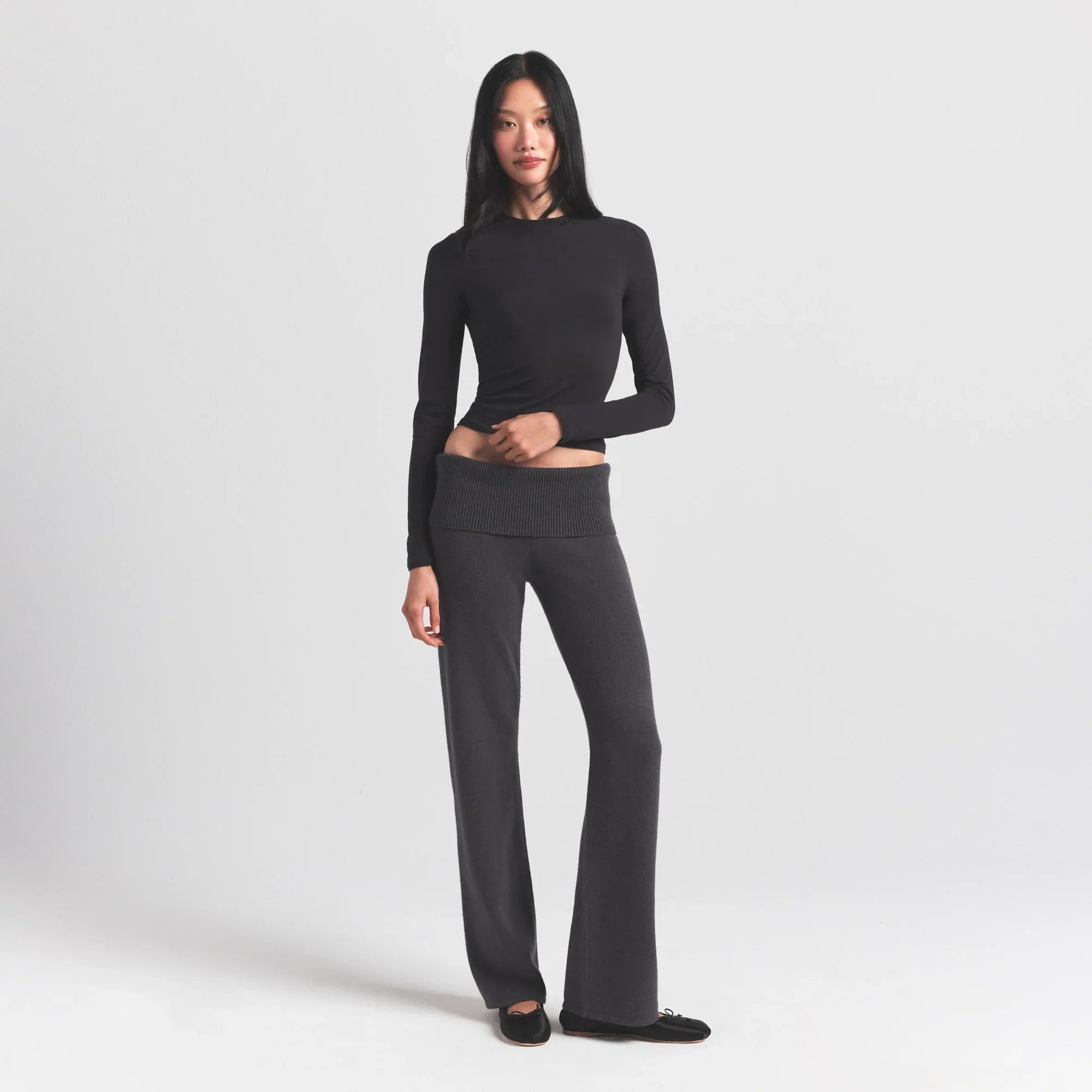 SKIMS SWEATER KNITS FOLDOVER PANT | ASH - Sneaker Türkiye