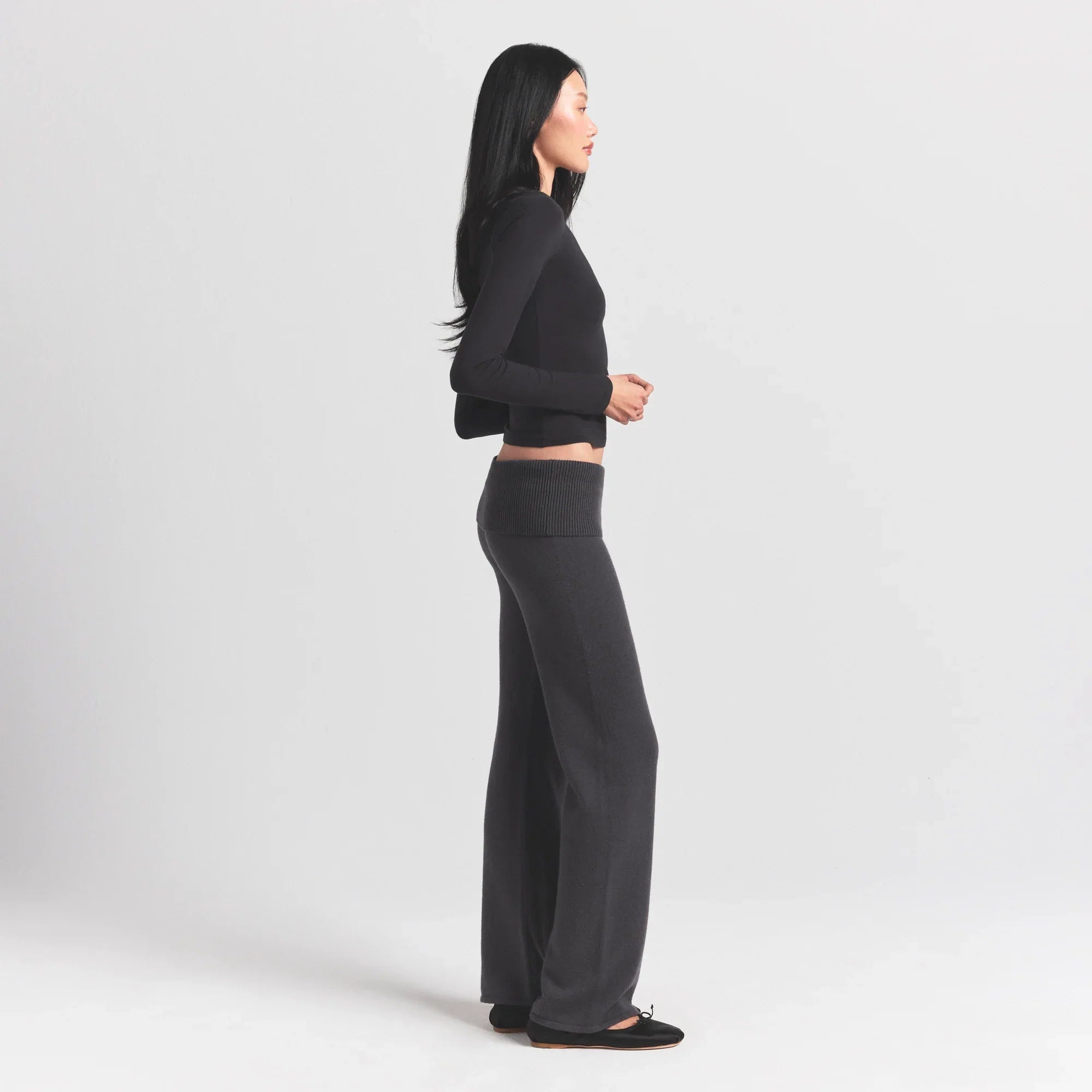 SKIMS SWEATER KNITS FOLDOVER PANT | ASH - Sneaker Türkiye