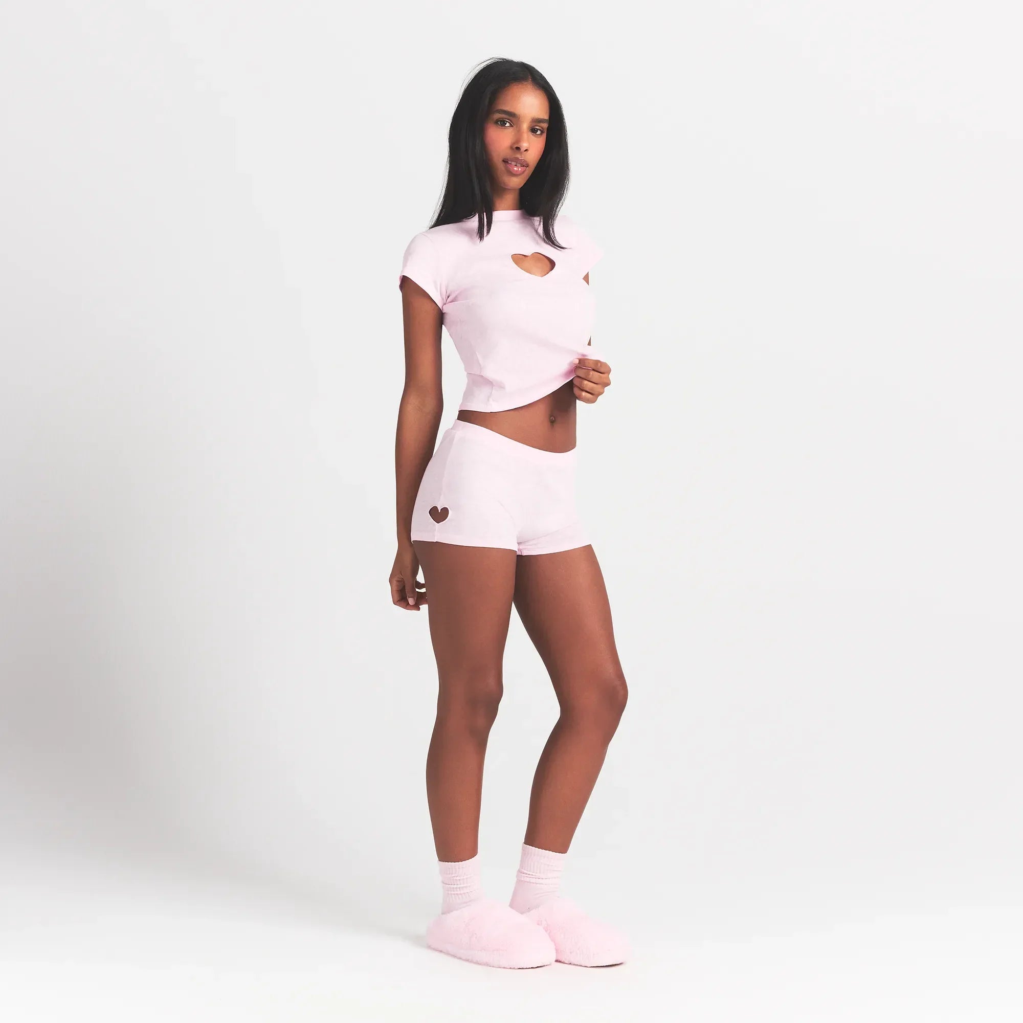 SKIMS WORN IN JERSEY HEART MICRO SHORT | BABY PINK - Sneaker Türkiye