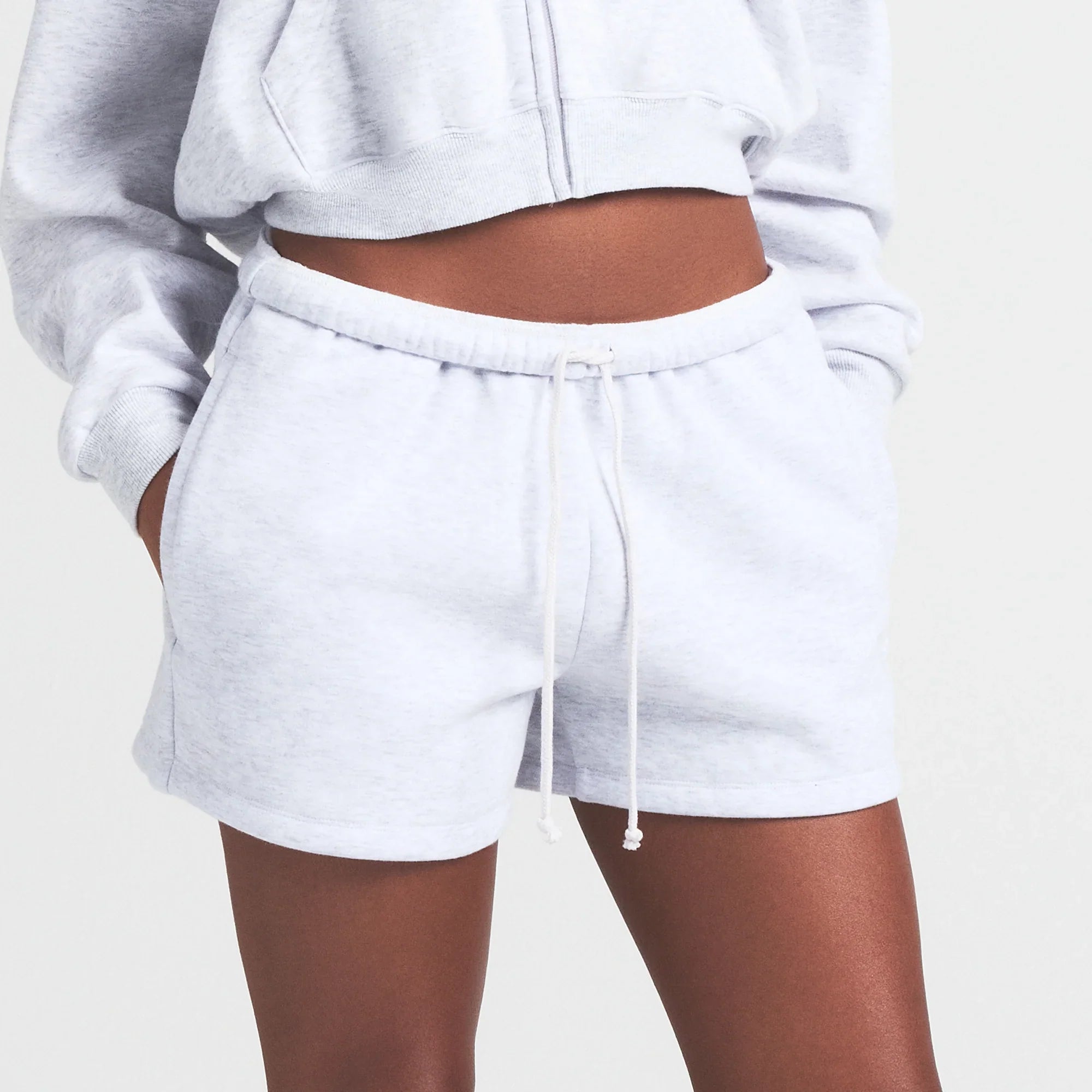 SKIMS COTTON FLEECE CLASSIC SHORT | LIGHT HEATHER GREY - Sneaker Türkiye