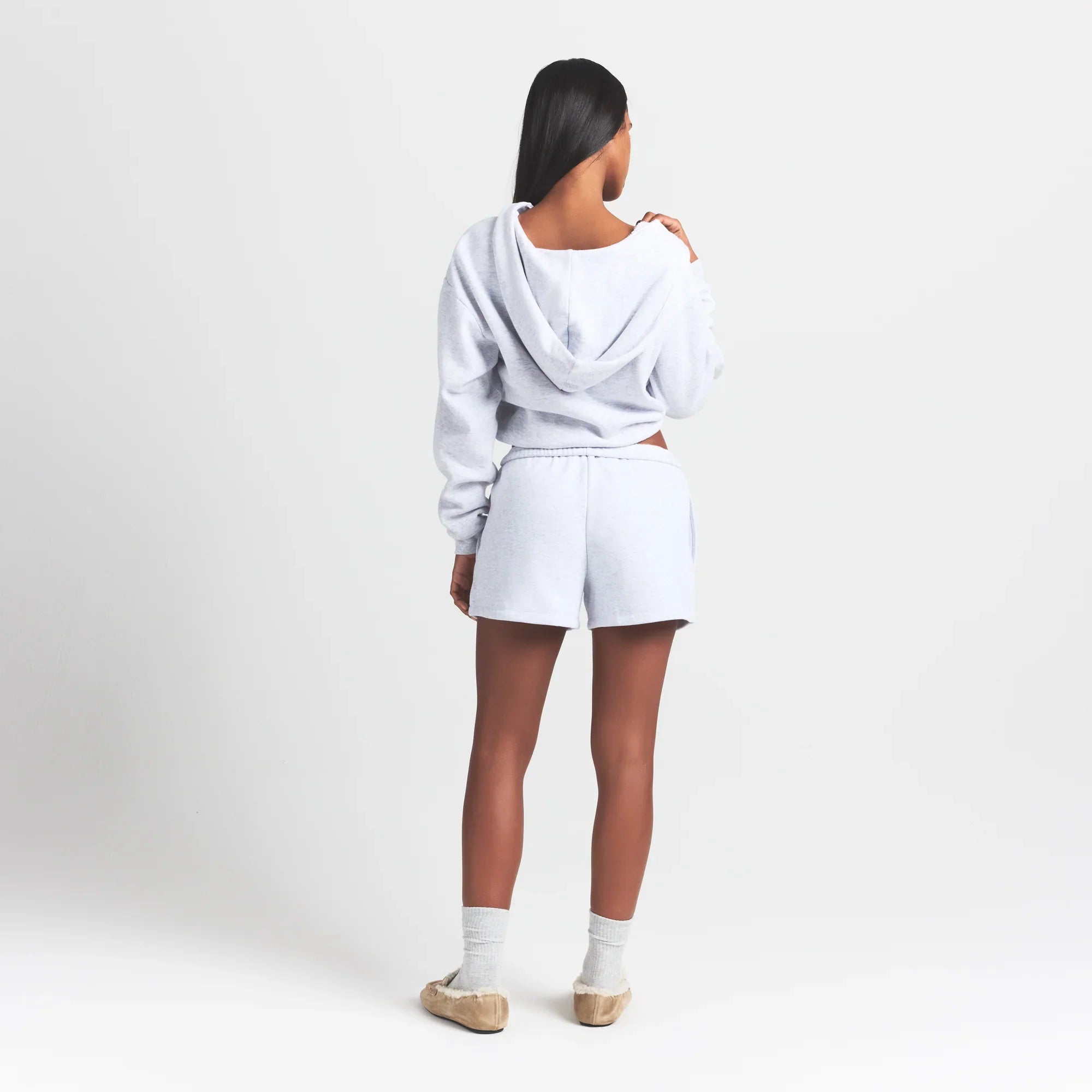 SKIMS COTTON FLEECE CLASSIC SHORT | LIGHT HEATHER GREY - Sneaker Türkiye