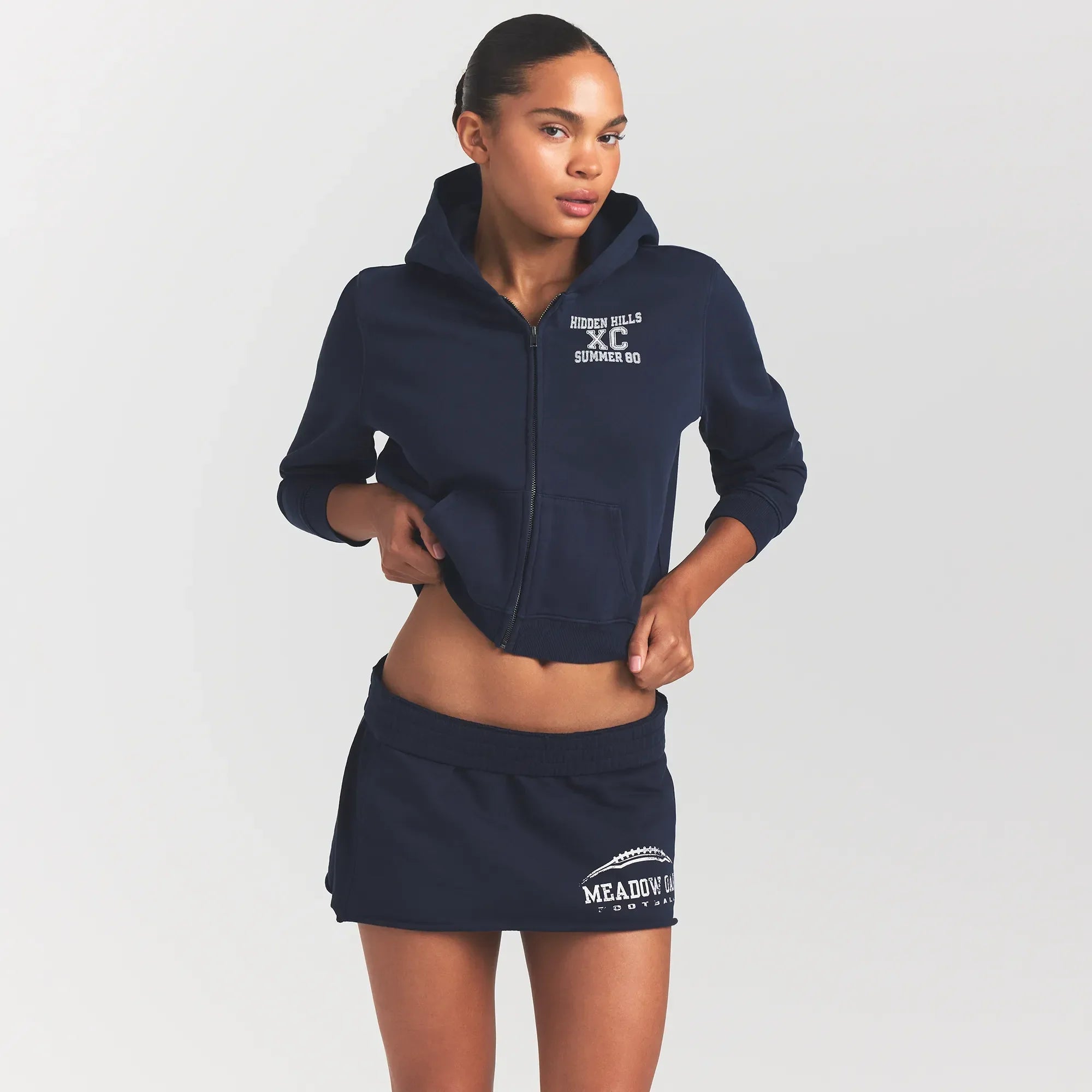 SKIMS BOYFRIEND FLEECE MINI SKIRT | NAVY MEADOW OAK - Sneaker Türkiye
