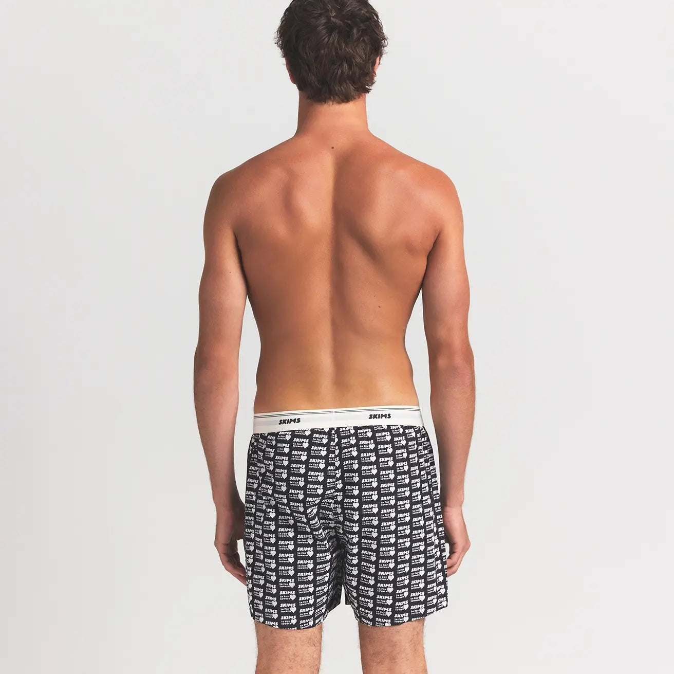 COTTON POPLIN MENS LOGO BAND BOXER | OBSIDIAN SKIMS LOVERS PRINT - Sneaker Türkiye