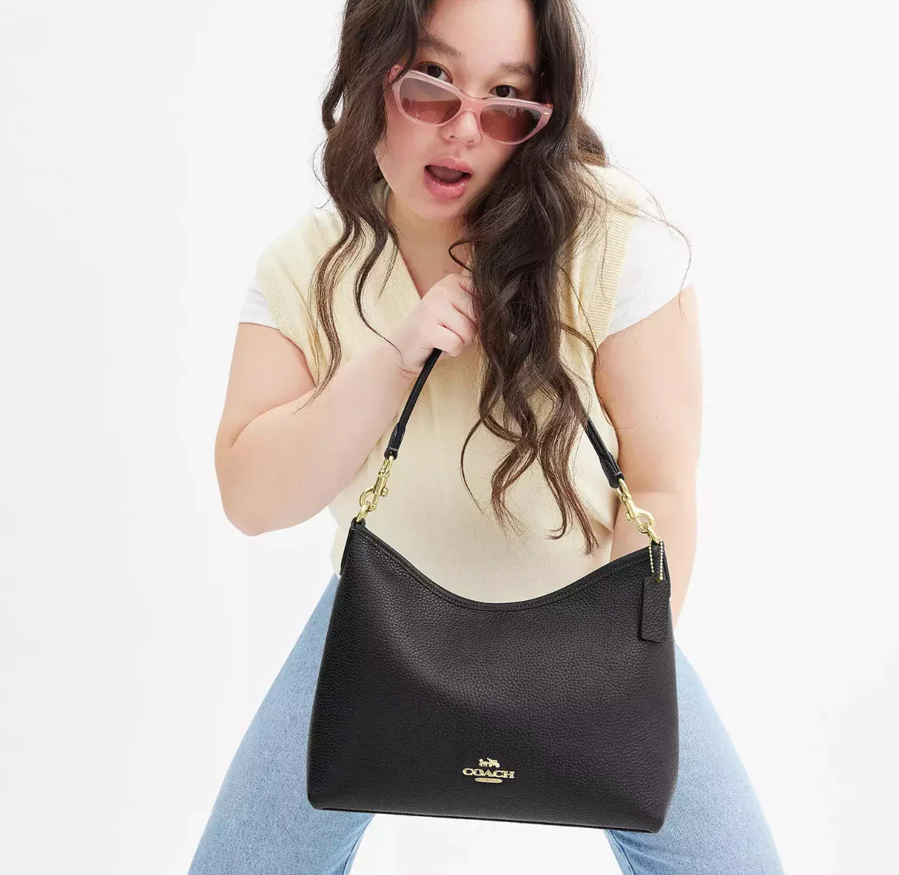 Coach Laurel Shoulder Bag – Gold/Black - Sneaker Türkiye