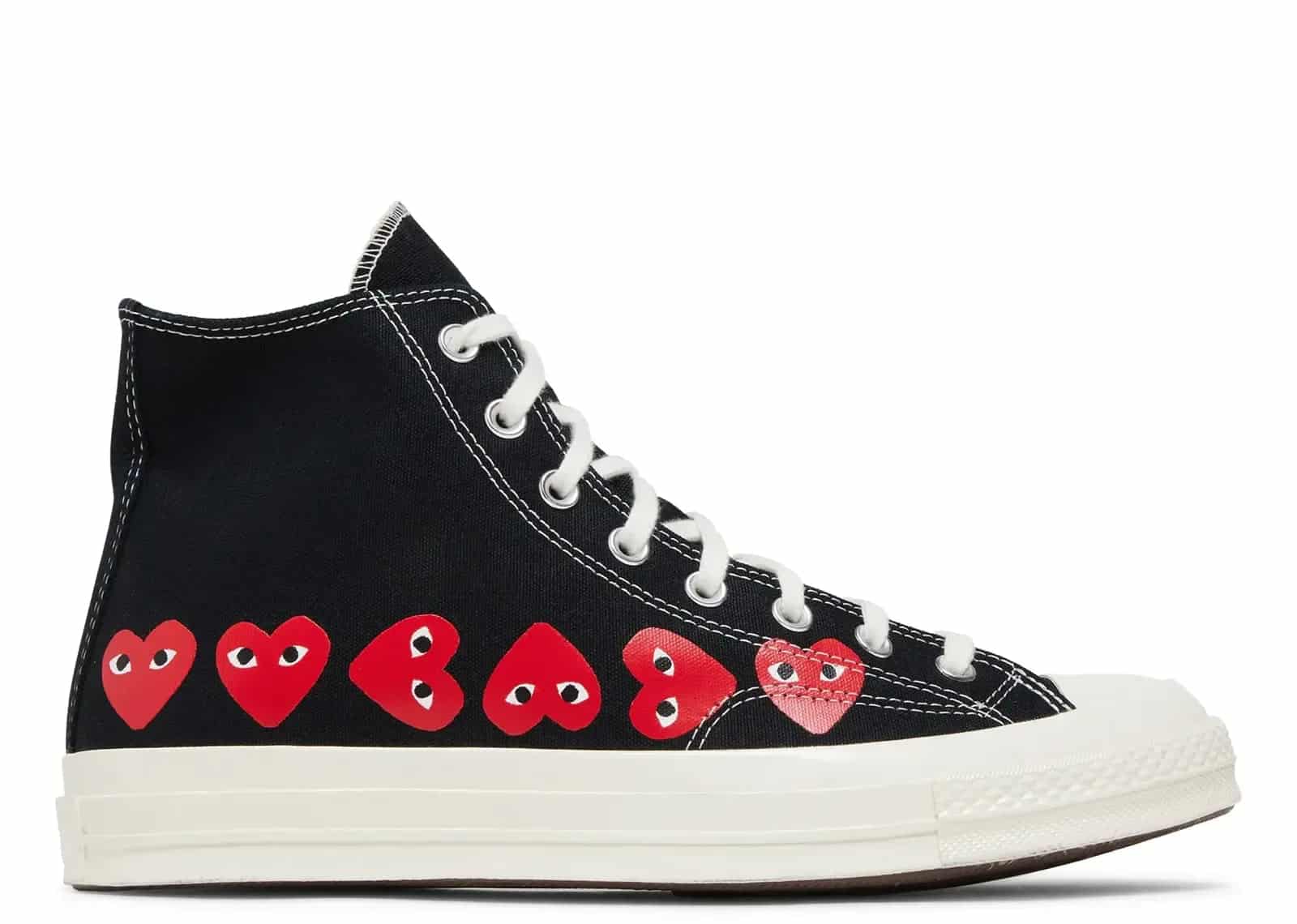 Converse Chuck Taylor All Star 70 Hi Comme Des Garcons PLAY Multi-Heart Black - Sneaker Türkiye