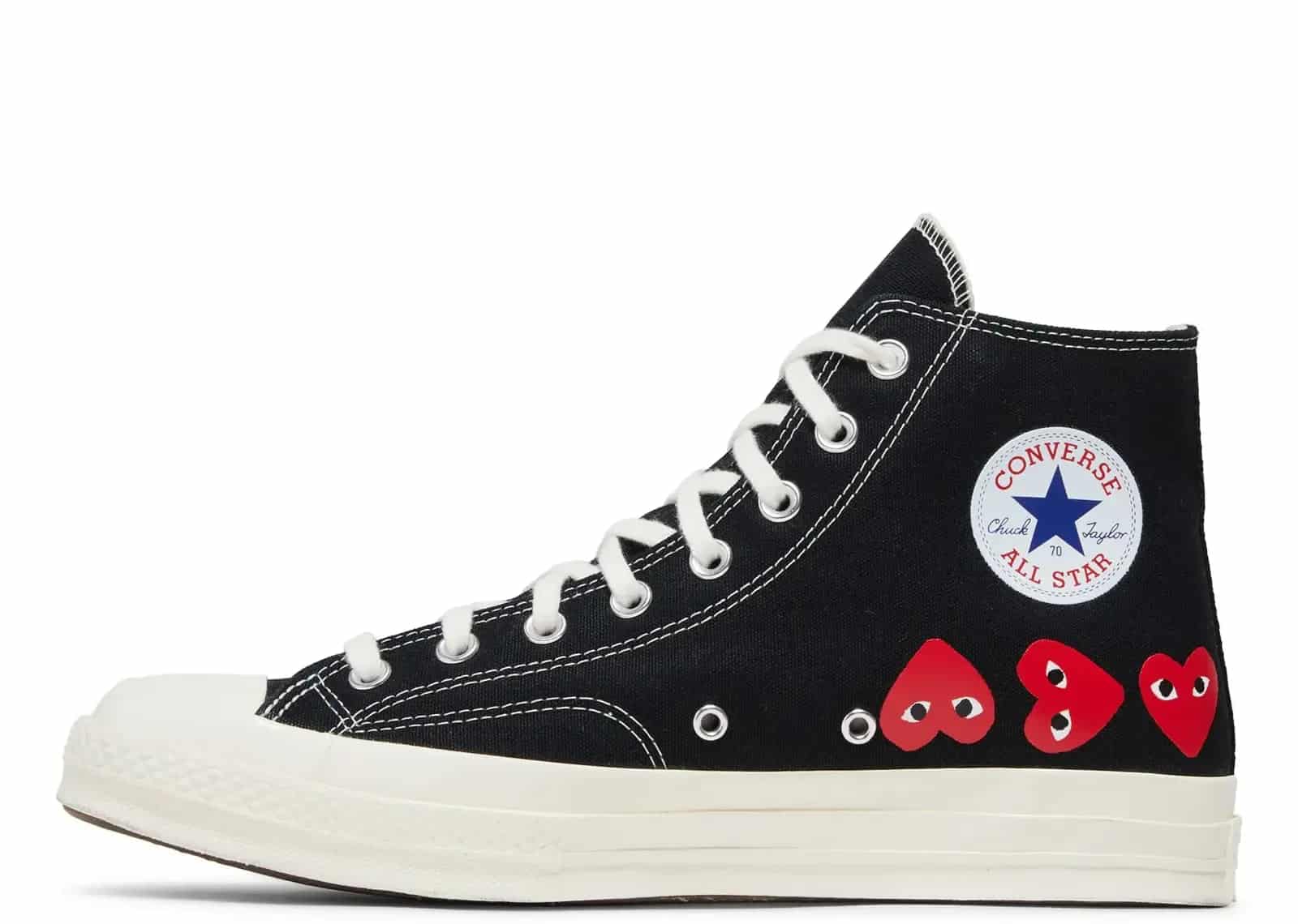 Converse Chuck Taylor All Star 70 Hi Comme Des Garcons PLAY Multi-Heart Black - Sneaker Türkiye