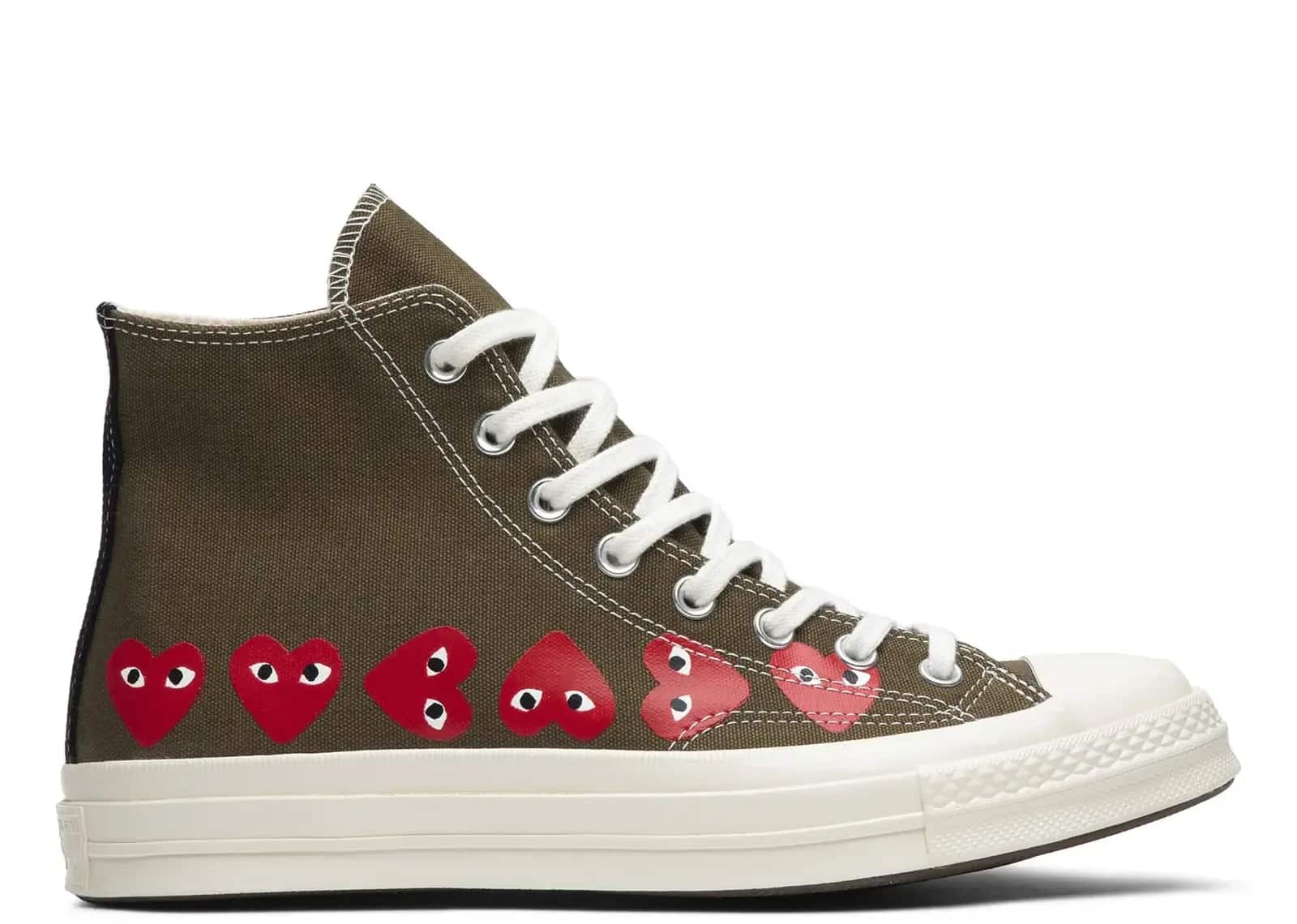 Converse Chuck Taylor All Star 70 Hi Comme Des Garcons PLAY Multi-Heart Green - Sneaker Türkiye