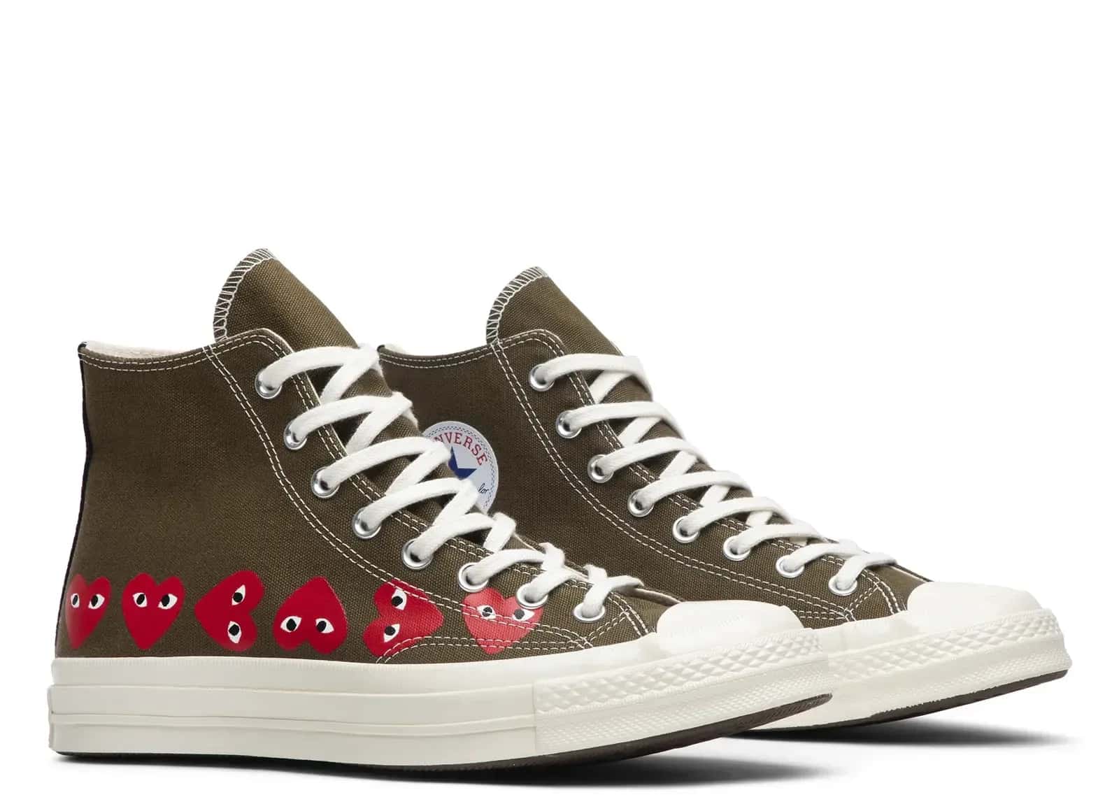 Converse Chuck Taylor All Star 70 Hi Comme Des Garcons PLAY Multi-Heart Green - Sneaker Türkiye
