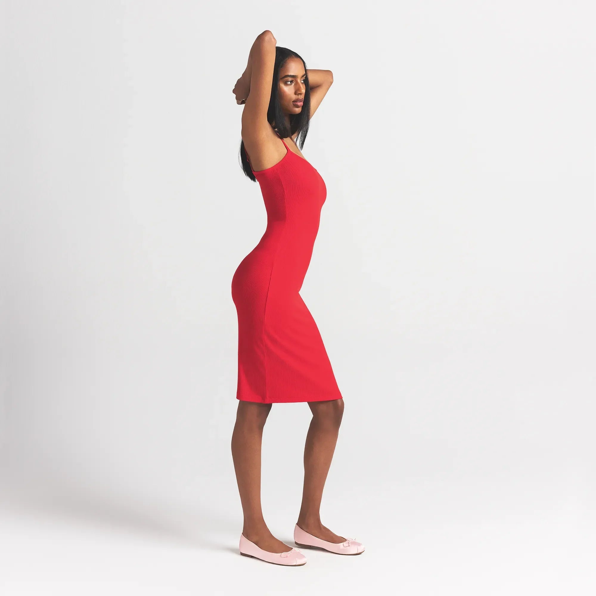 SKIMS SOFT LOUNGE MIDI SLIP DRESS | CHERRY - Sneaker Türkiye
