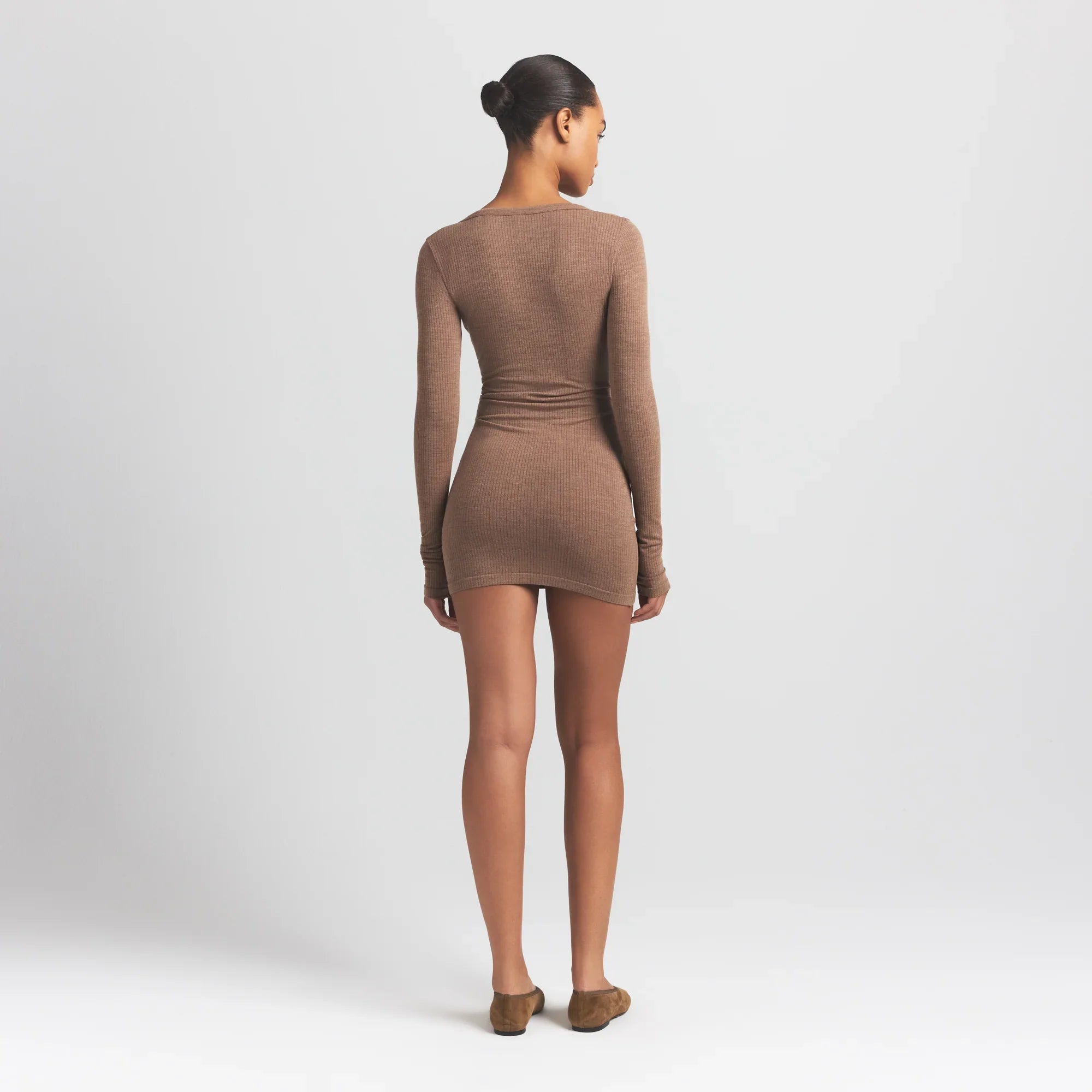 SKIMS WOOL RIB HENLEY DRESS | SIENNA - Sneaker Türkiye