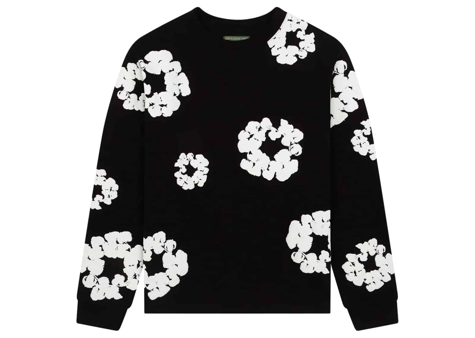 Denim Tears Long Sleeve Cotton Wreath T-shirt Black - Sneaker Türkiye