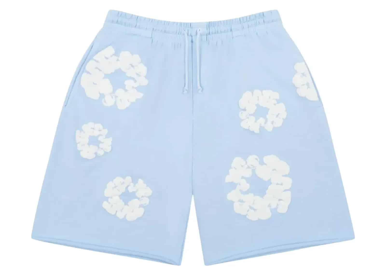 Denim Tears The Cotton Wreath Sweatshorts Powder Blue - Sneaker Türkiye