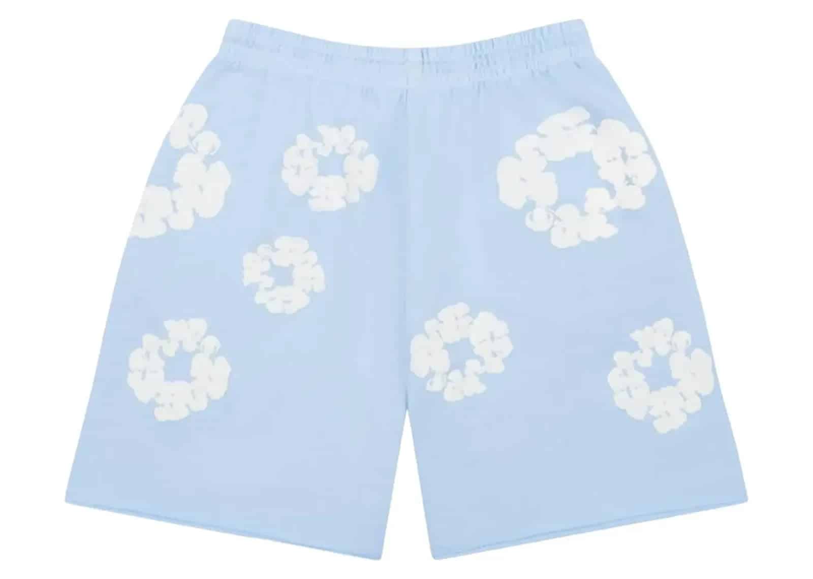 Denim Tears The Cotton Wreath Sweatshorts Powder Blue - Sneaker Türkiye