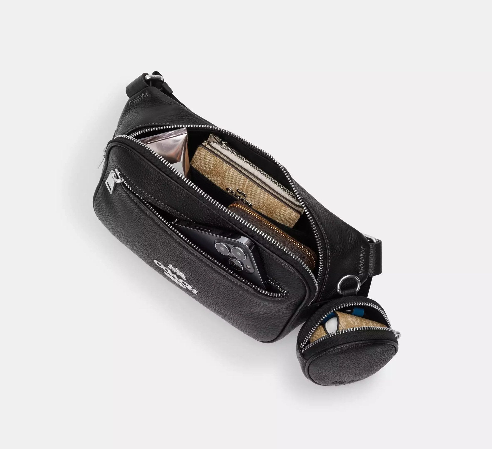 Coach Elias Belt Bag In Signature – Gunmetal/Chalk/Black - Sneaker Türkiye