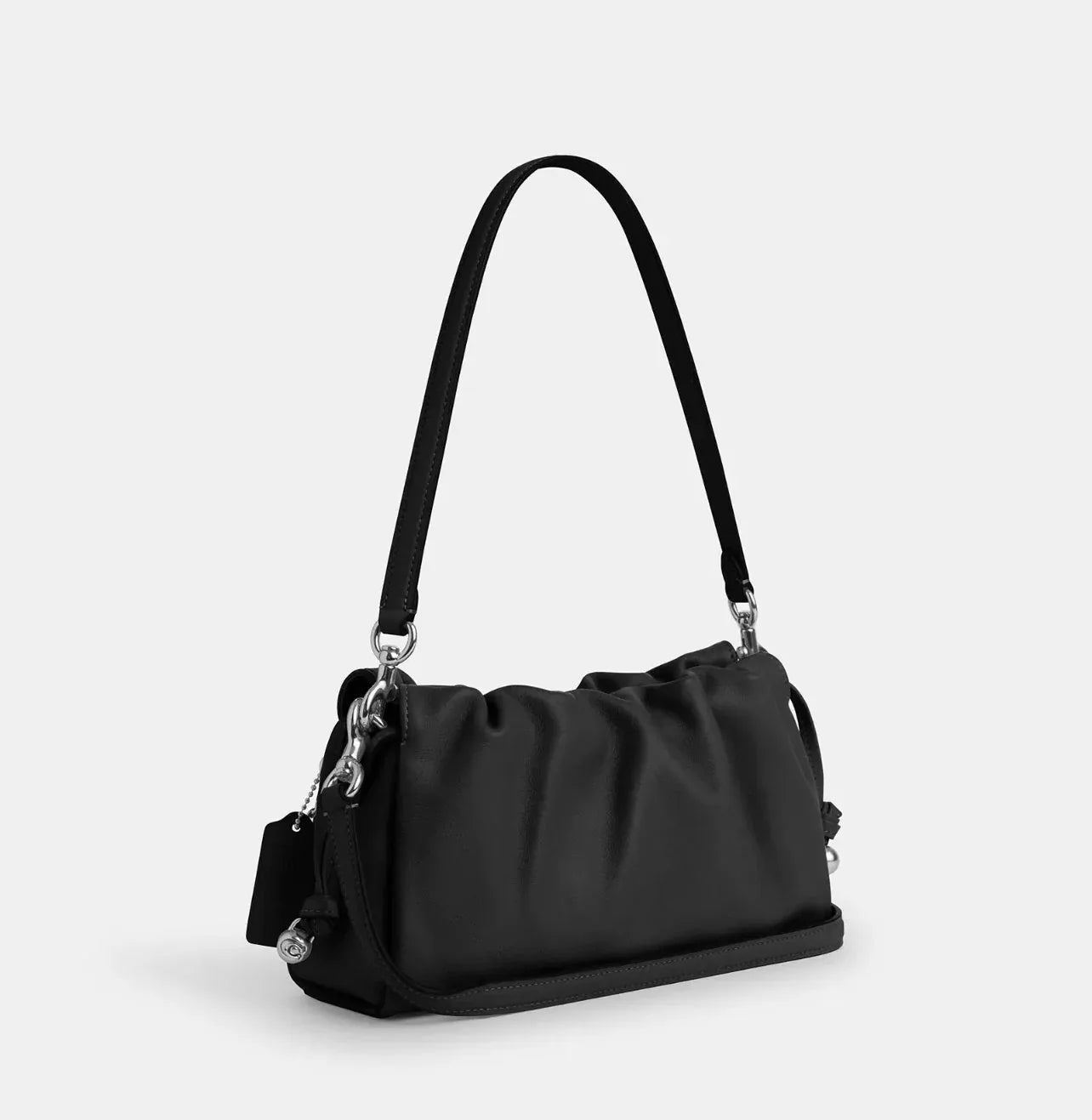 Coach Faye Shoulder Bag With Ruching – Silver - Sneaker Türkiye