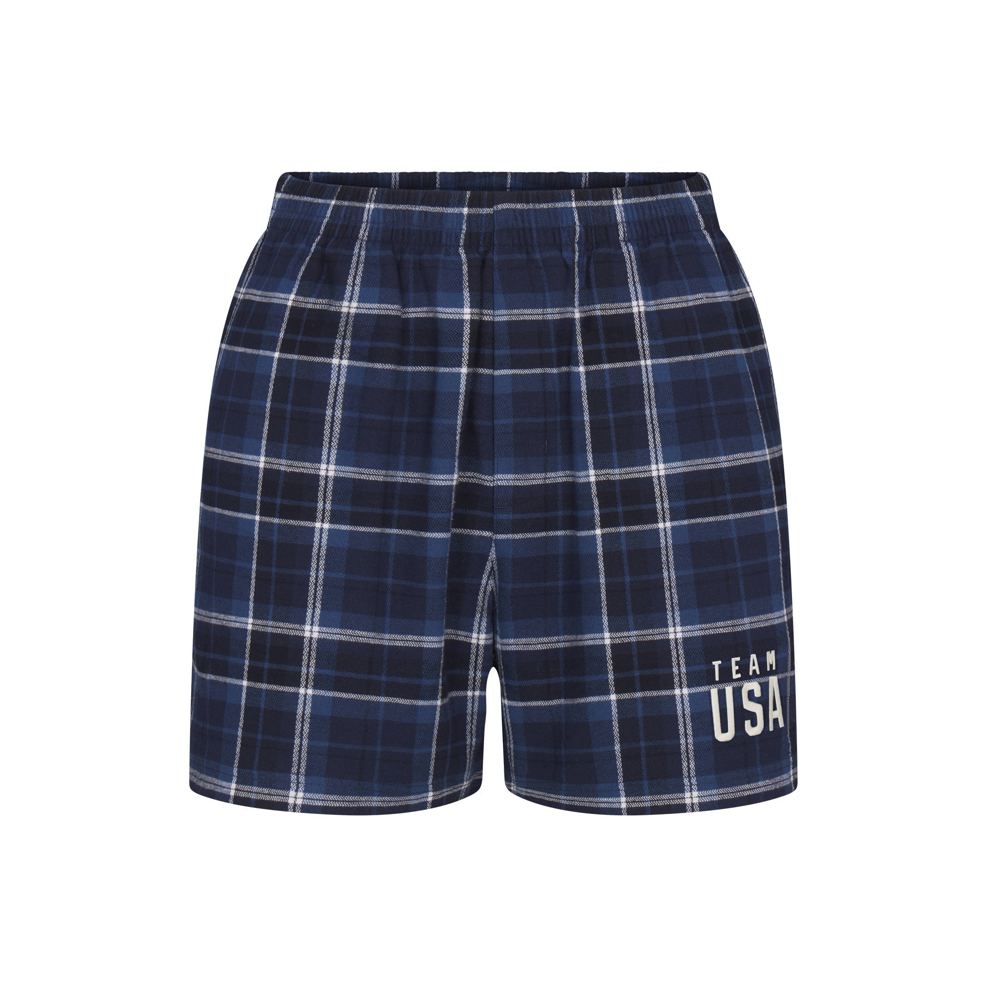 SKIMS FOR TEAM USA FLANNEL SLEEP MENS OLYMPIC SHORT | NAVY PLAID - Sneaker Türkiye